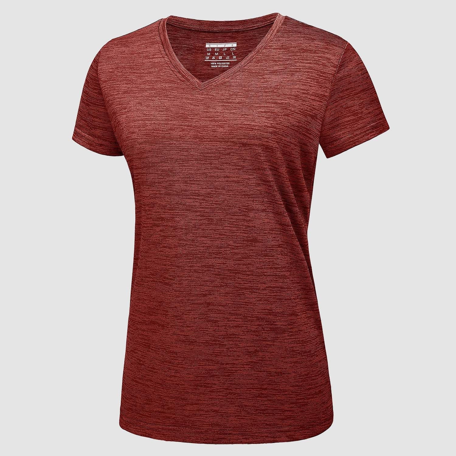 Women's V-Neck Quick-Dry Moisture-Wicking Athletic Shirt