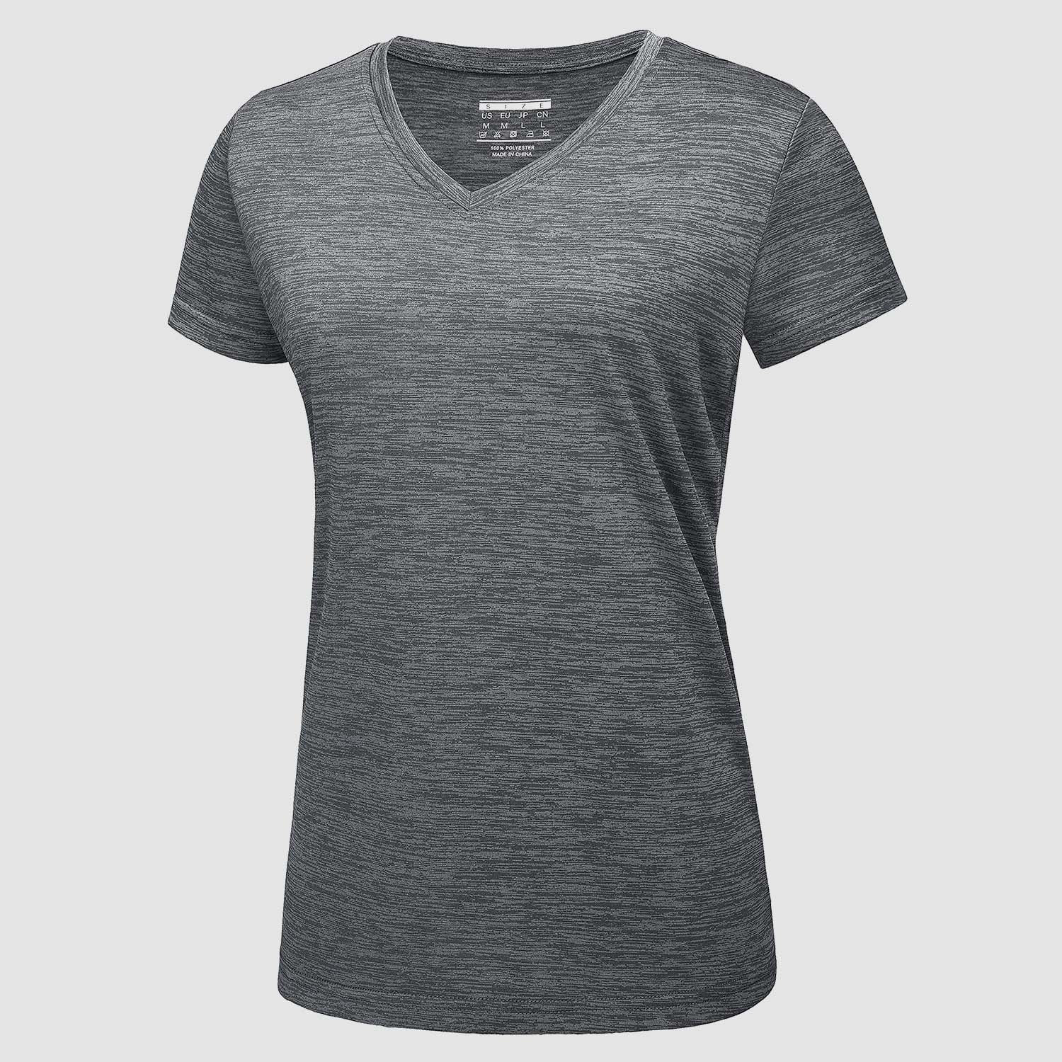 Women's V-Neck Quick-Dry Moisture-Wicking Athletic Shirt