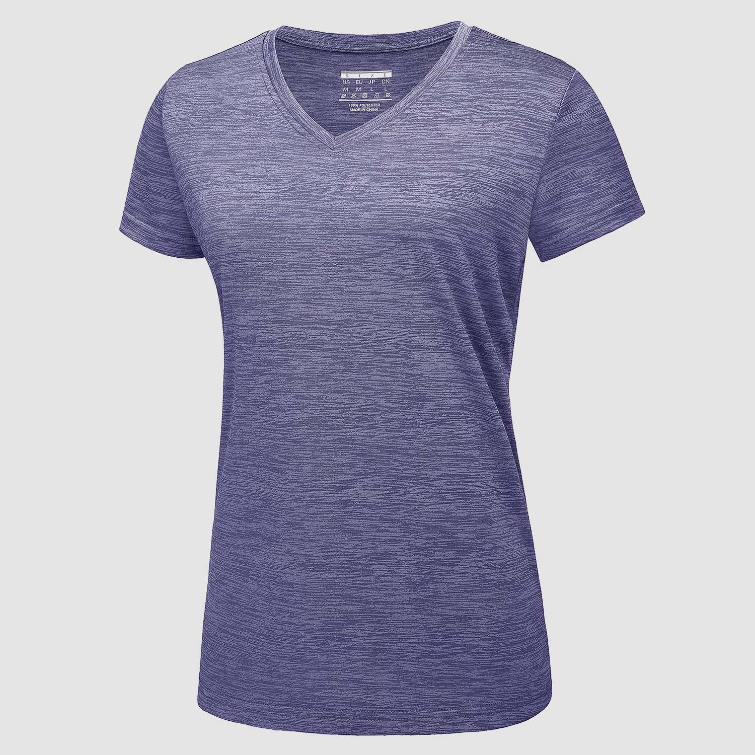Women's V-Neck Quick-Dry Moisture-Wicking Athletic Shirt