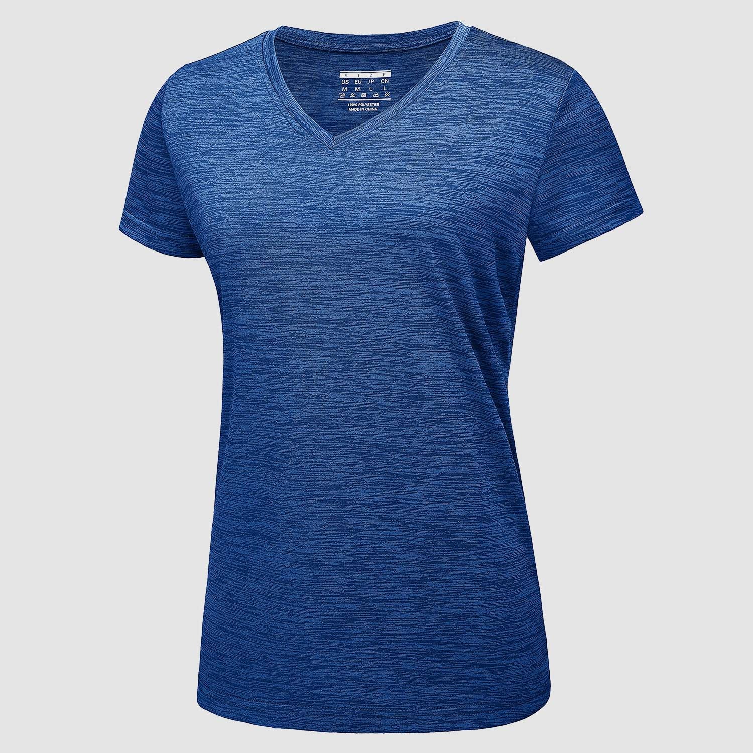 Women's V-Neck Quick-Dry Moisture-Wicking Athletic Shirt