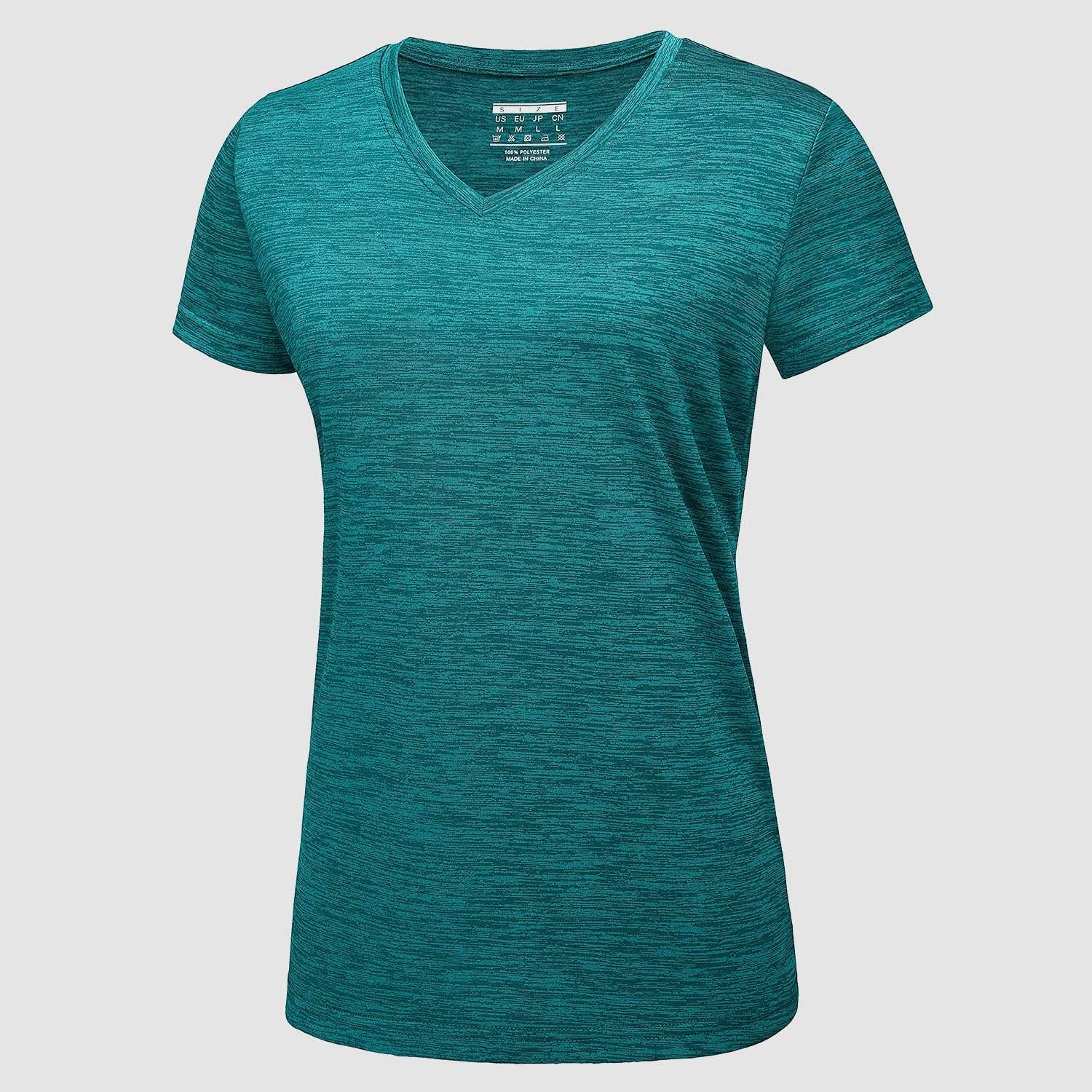 Women's V-Neck Quick-Dry Moisture-Wicking Athletic Shirt