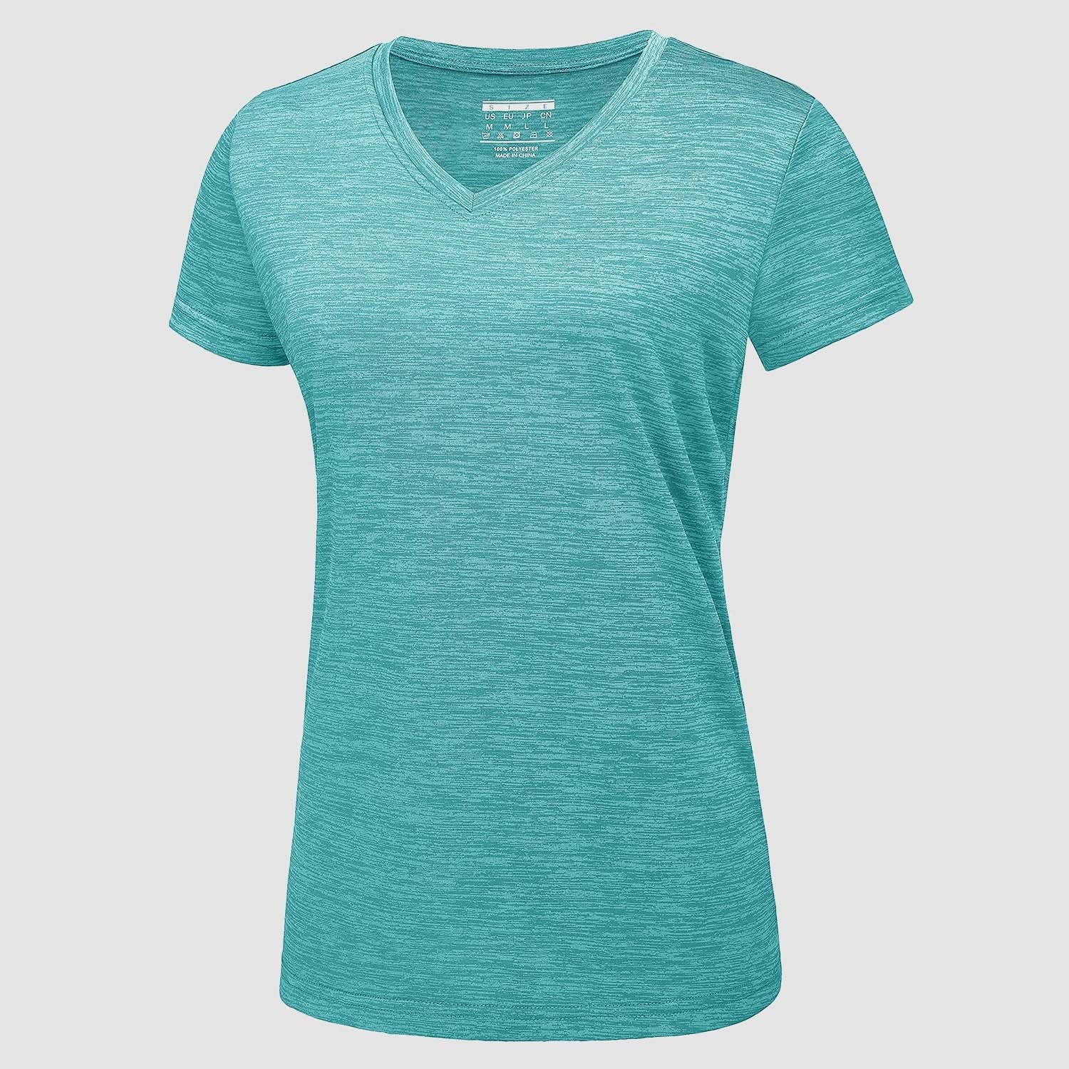 Women's V-Neck Quick-Dry Moisture-Wicking Athletic Shirt