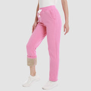 Women's Warm Sherpa Lined Jogger Pants with 3 Pockets