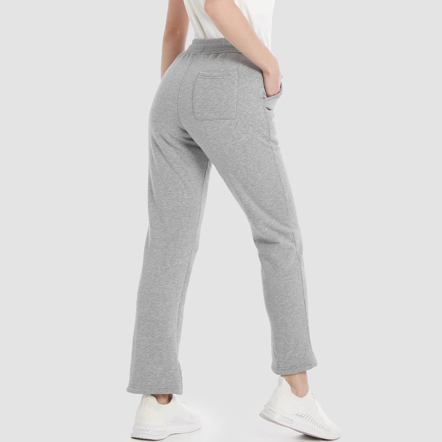 Women's Warm Sherpa Lined Jogger Pants with 3 Pockets
