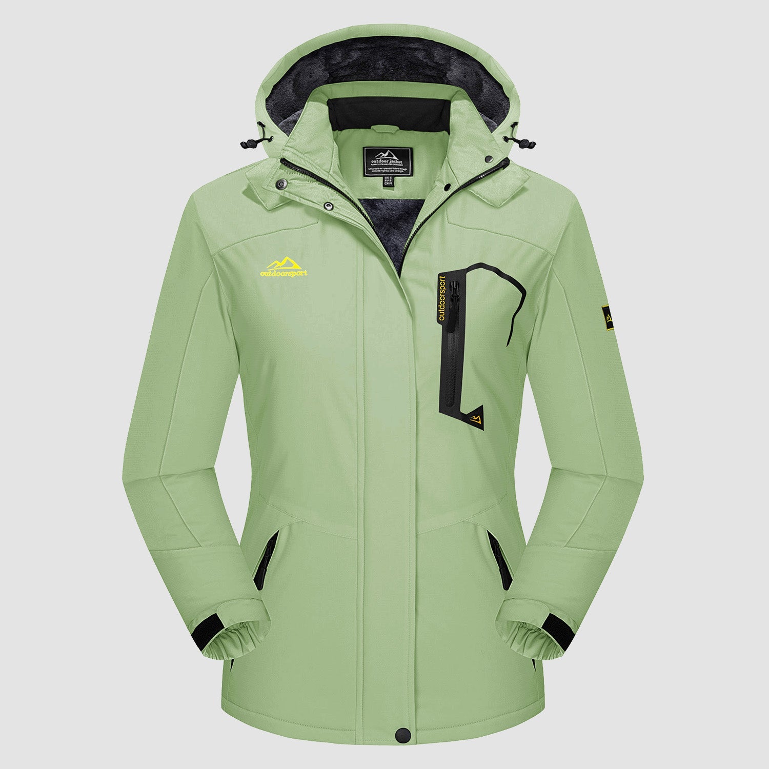 Women's Water-Resistant Fleece Ski Jacket with 4 Pockets