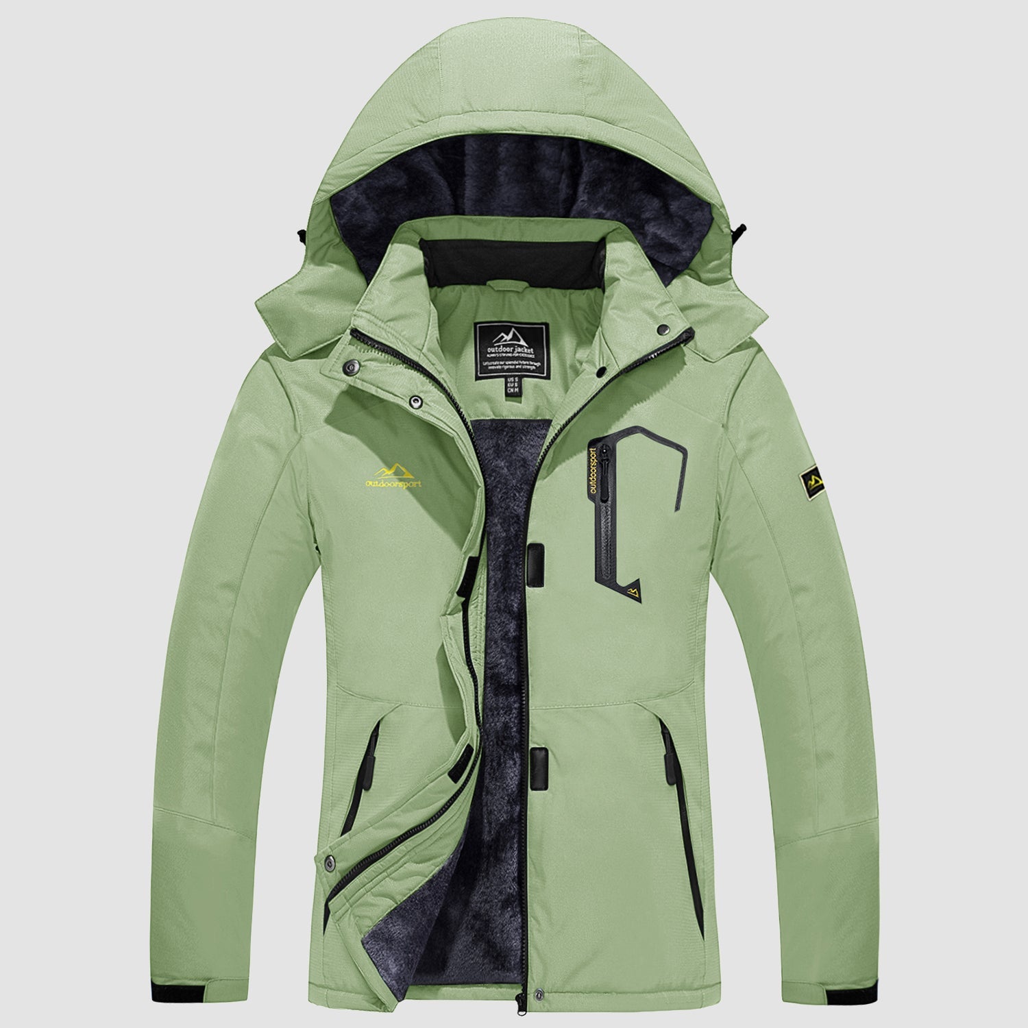 Women's Water-Resistant Fleece Ski Jacket with 4 Pockets
