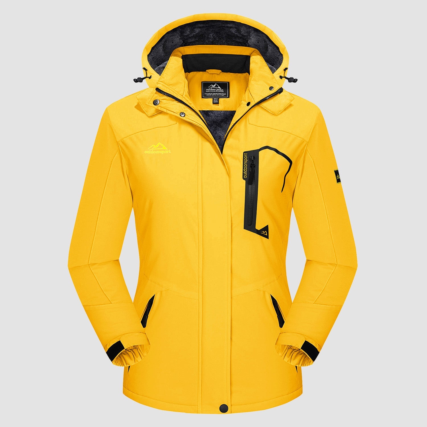 Women's Water-Resistant Fleece Ski Jacket with 4 Pockets