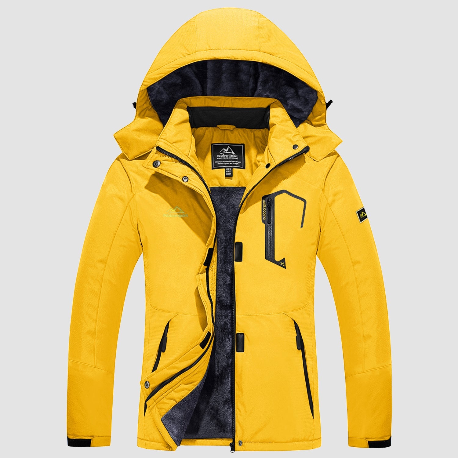 Women's Water-Resistant Fleece Ski Jacket with 4 Pockets