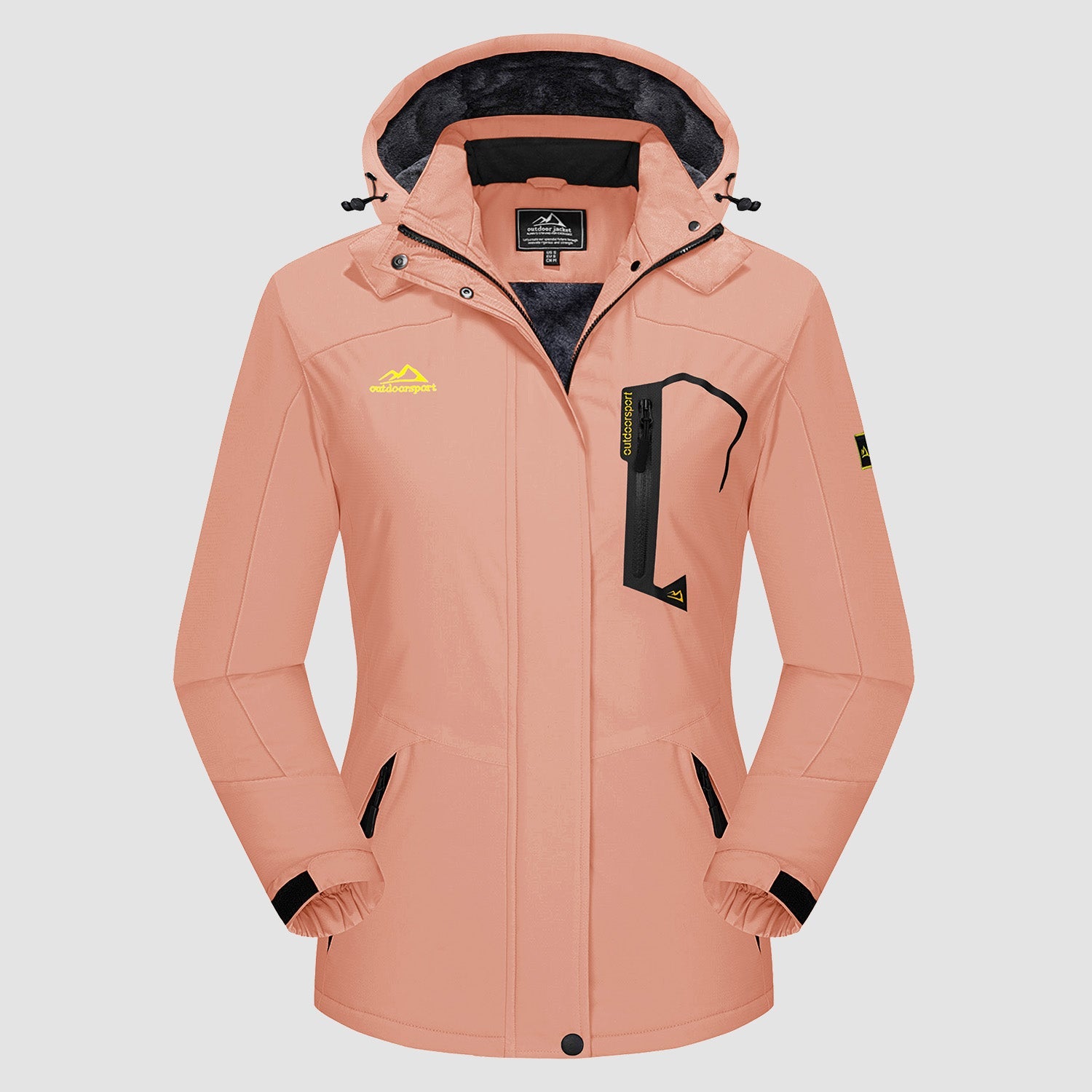 Women's Water-Resistant Fleece Ski Jacket with 4 Pockets