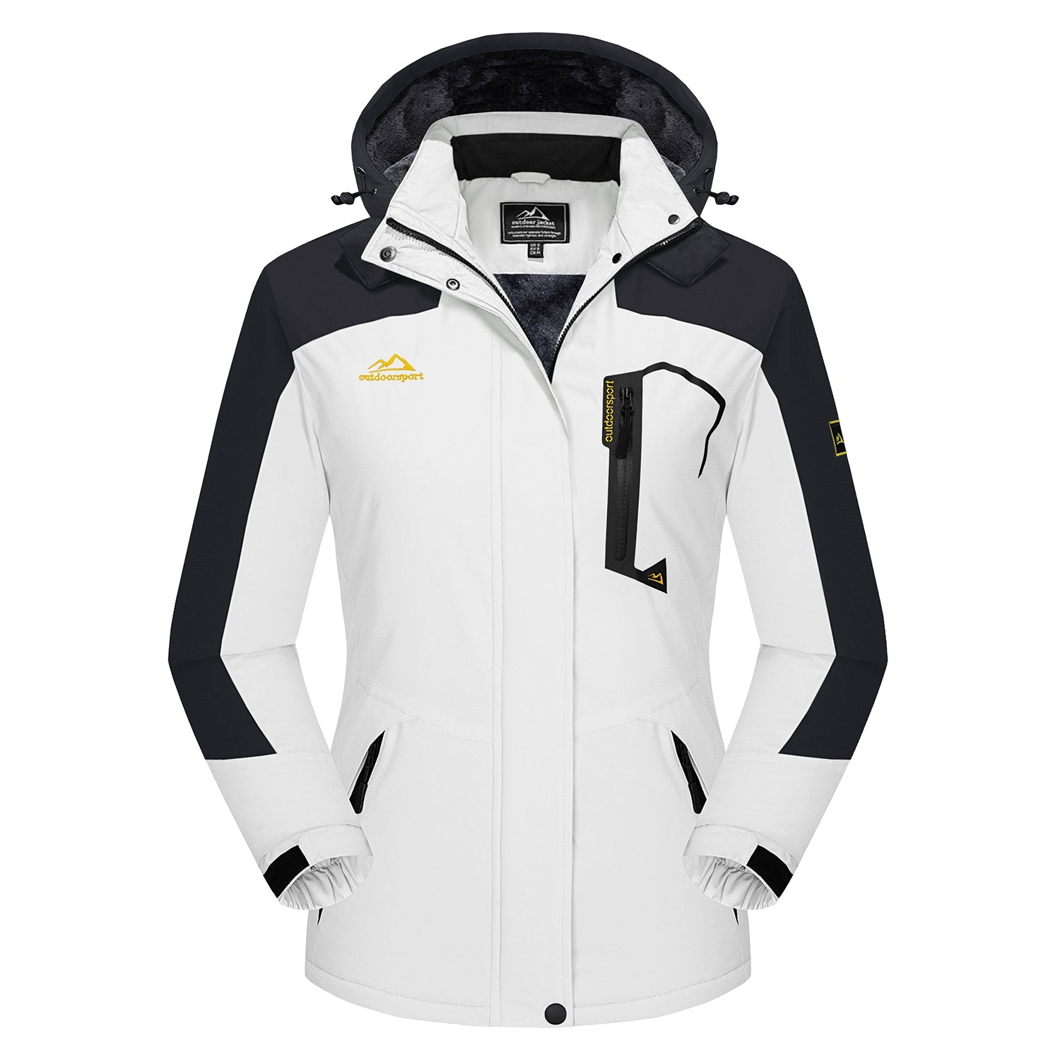 Women's Water-Resistant Fleece Ski Jacket with 4 Pockets