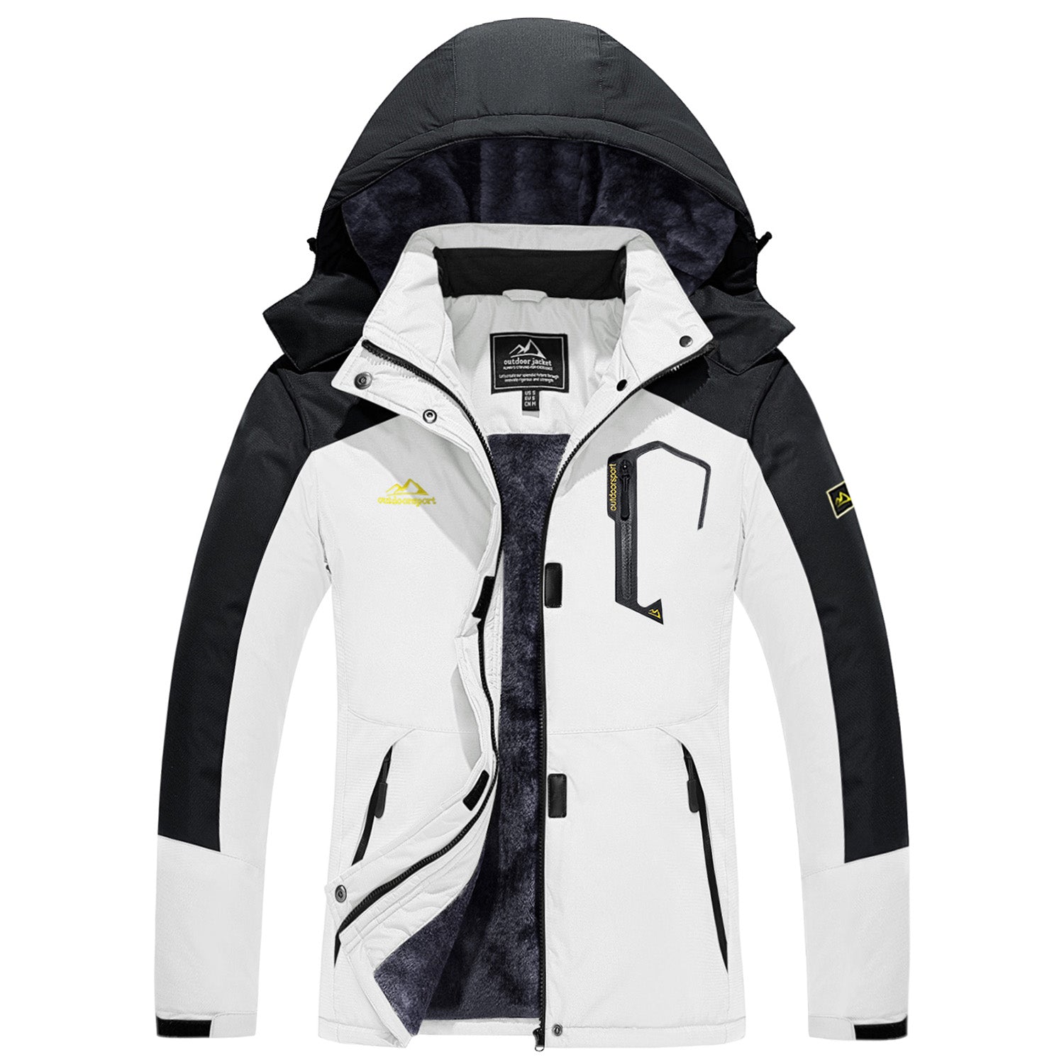 Women's Water-Resistant Fleece Ski Jacket with 4 Pockets