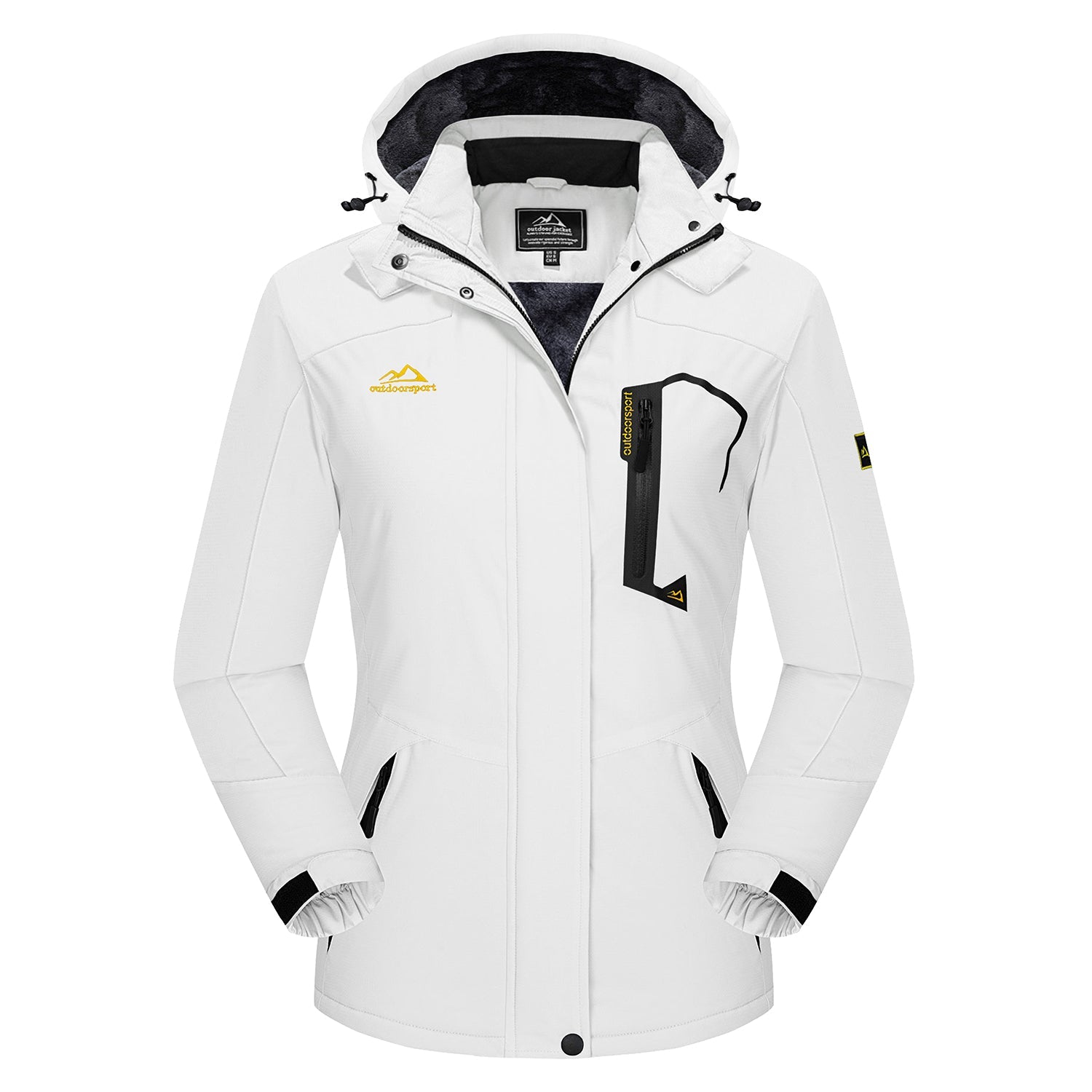 Women's Water-Resistant Fleece Ski Jacket with 4 Pockets