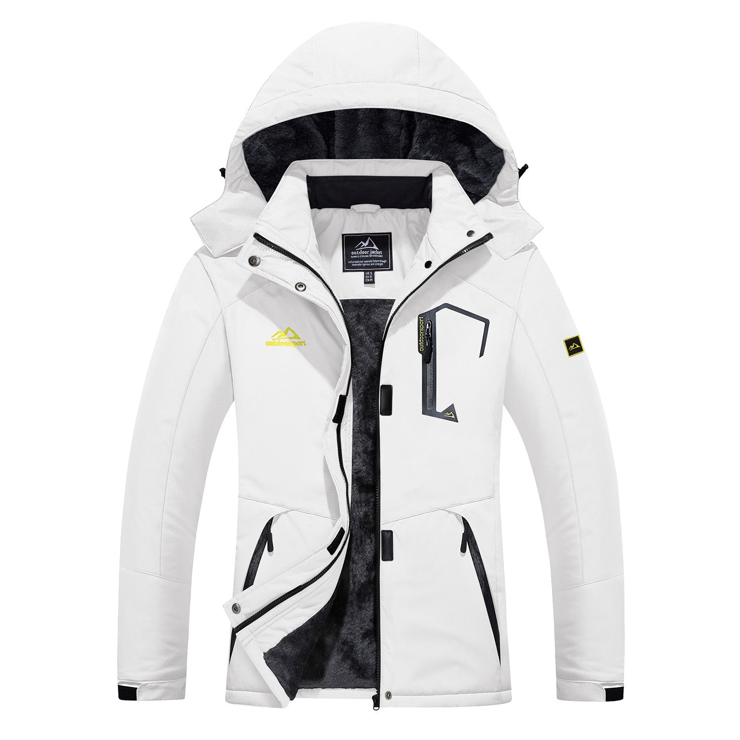 Women's Water-Resistant Fleece Ski Jacket with 4 Pockets