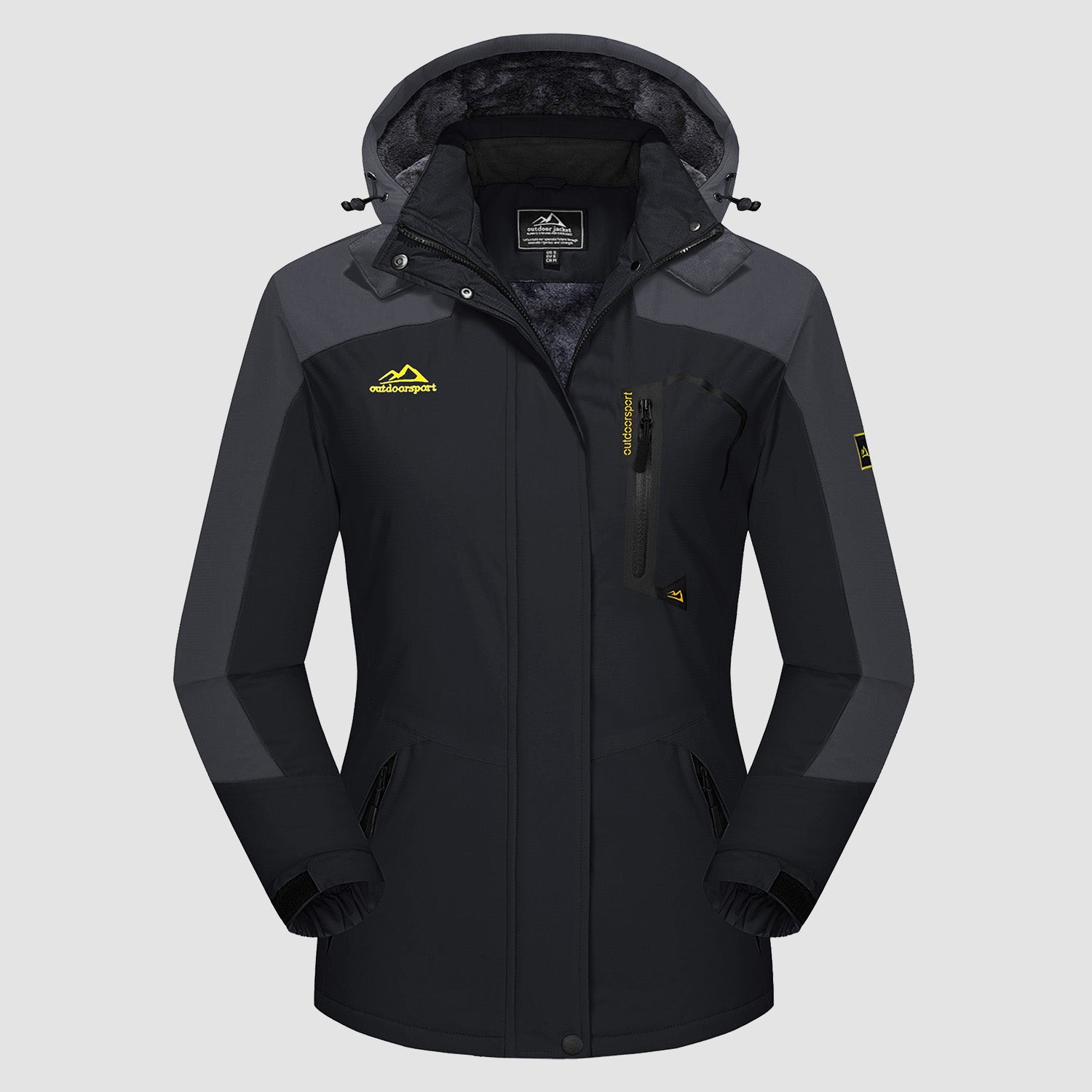 Women's Water-Resistant Fleece Ski Jacket with 4 Pockets