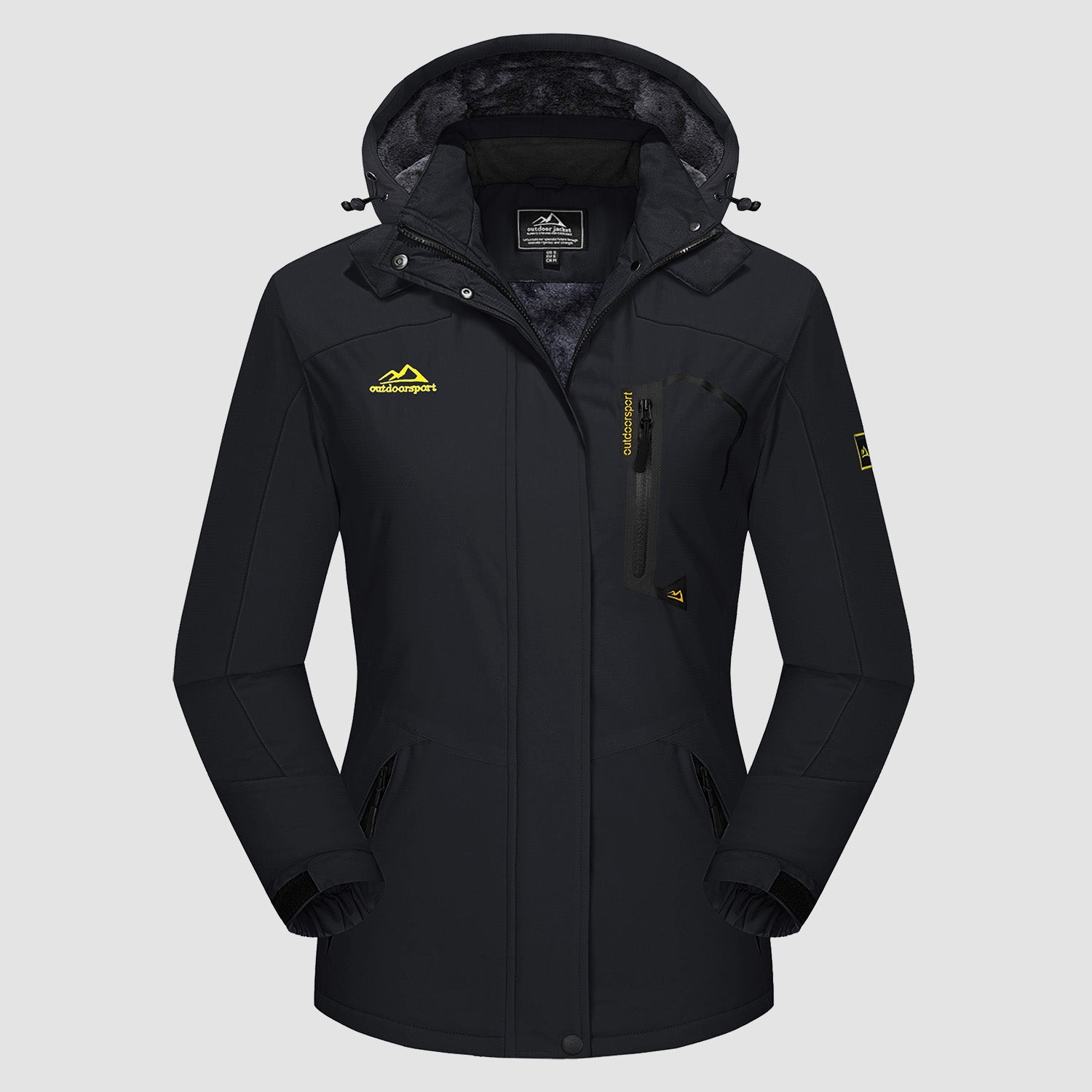 Women's Water-Resistant Fleece Ski Jacket with 4 Pockets