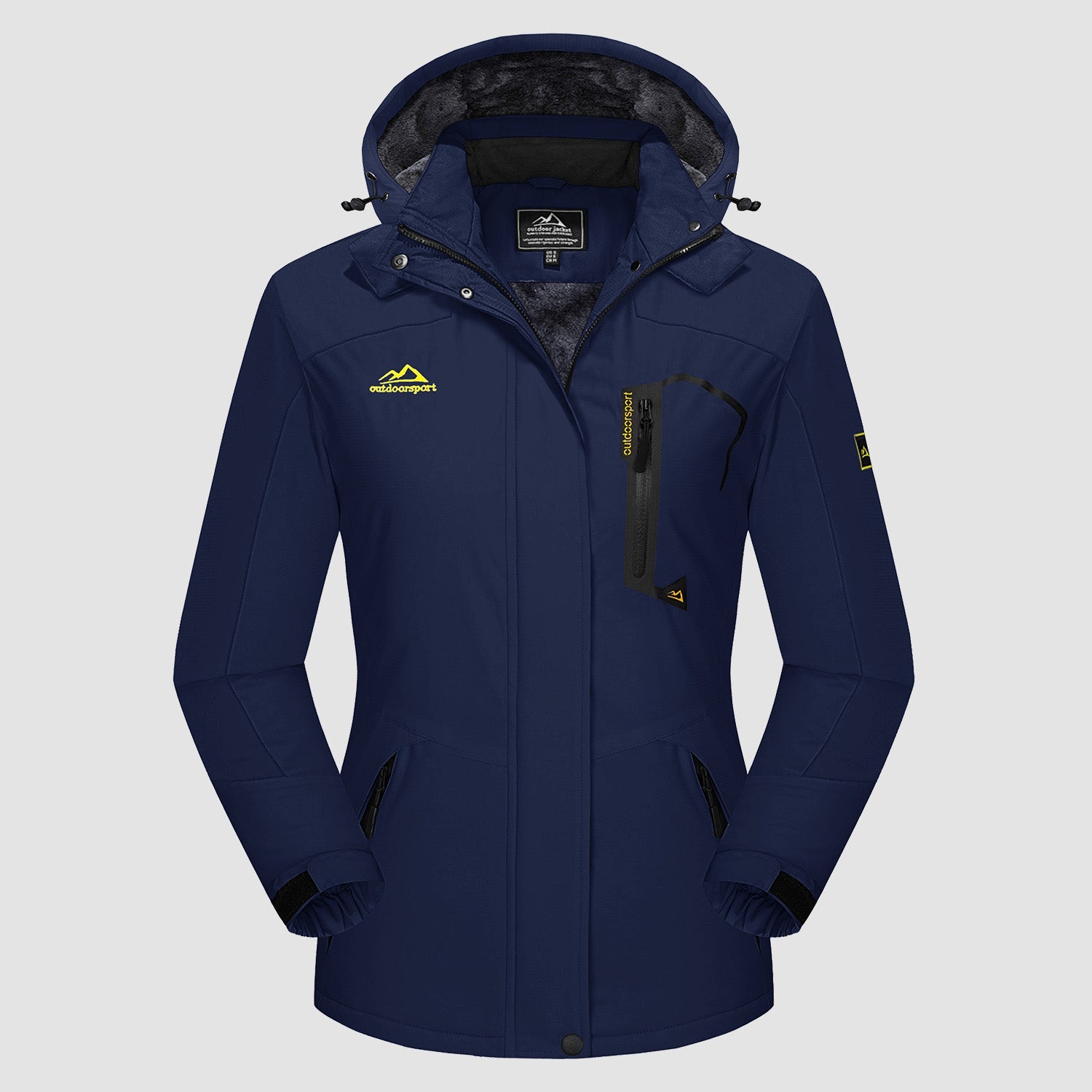 Women's Water-Resistant Fleece Ski Jacket with 4 Pockets