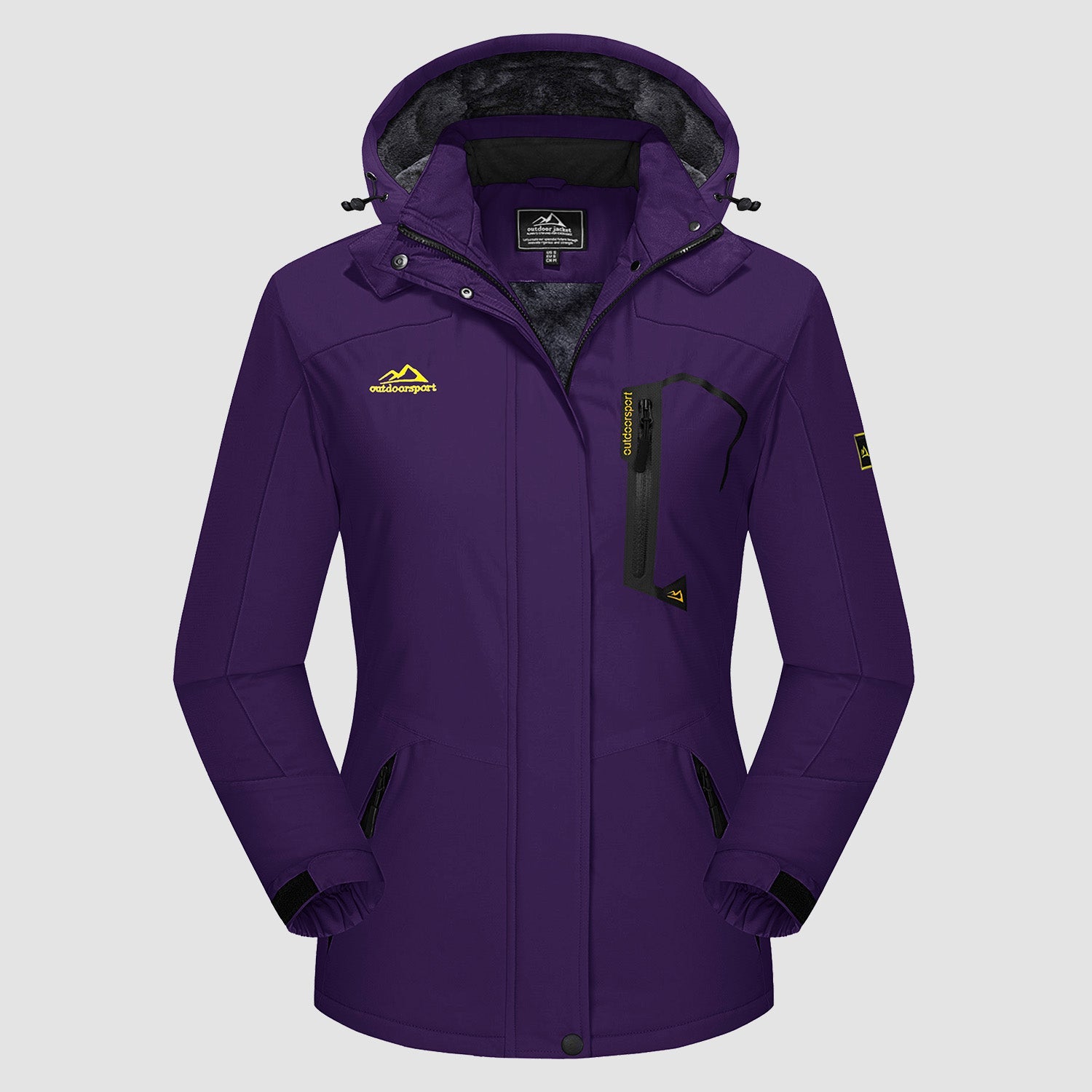 Women's Water-Resistant Fleece Ski Jacket with 4 Pockets