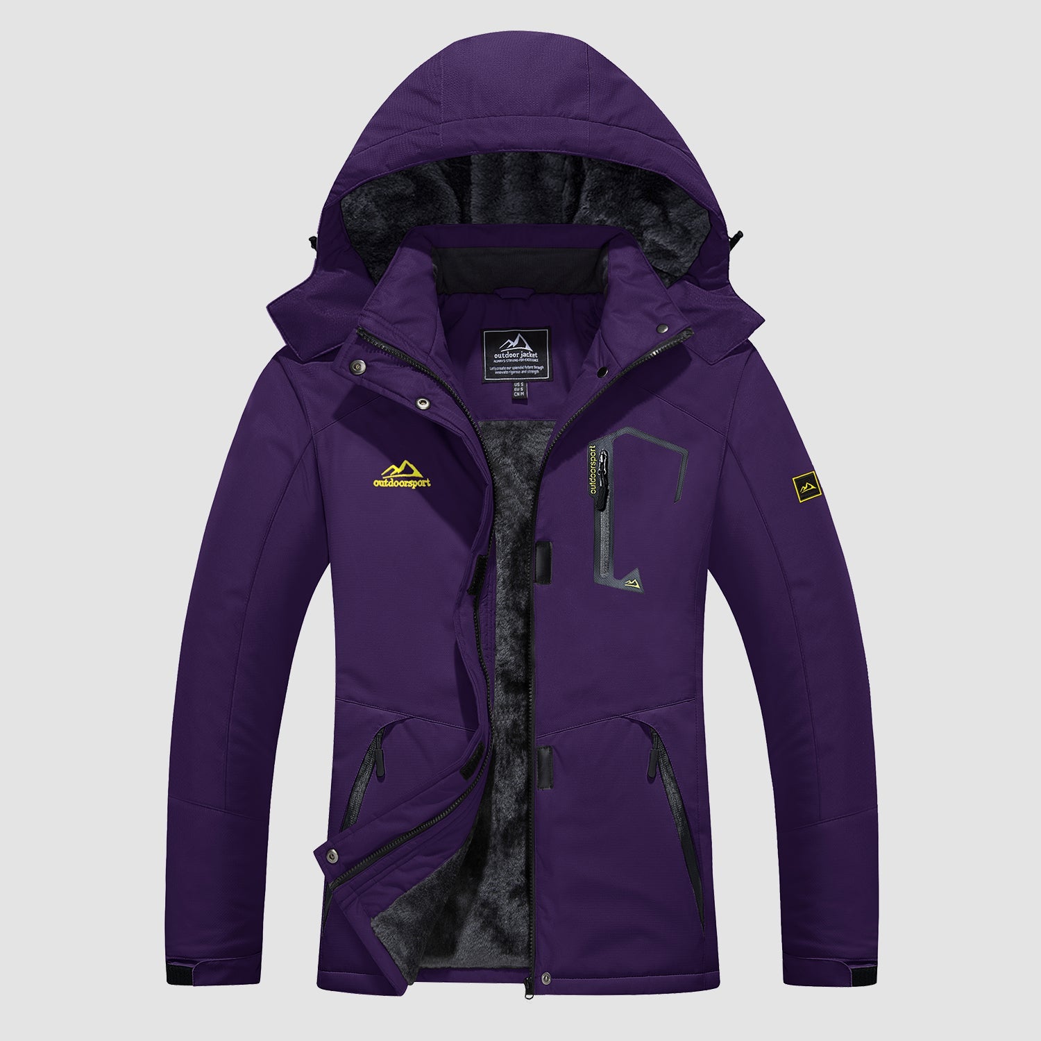 Women's Water-Resistant Fleece Ski Jacket with 4 Pockets