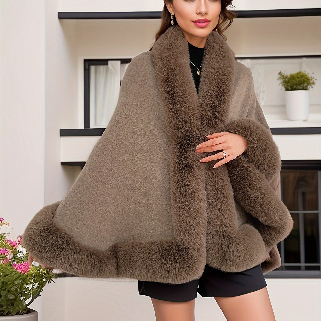 A Luxurious New Style Shawl with Faux Rabbit, Perfect for Pairing with Qipao Dresses, Featuring an Elegant Vintage Cardigan for Women in Autumn And Winter. - veyora