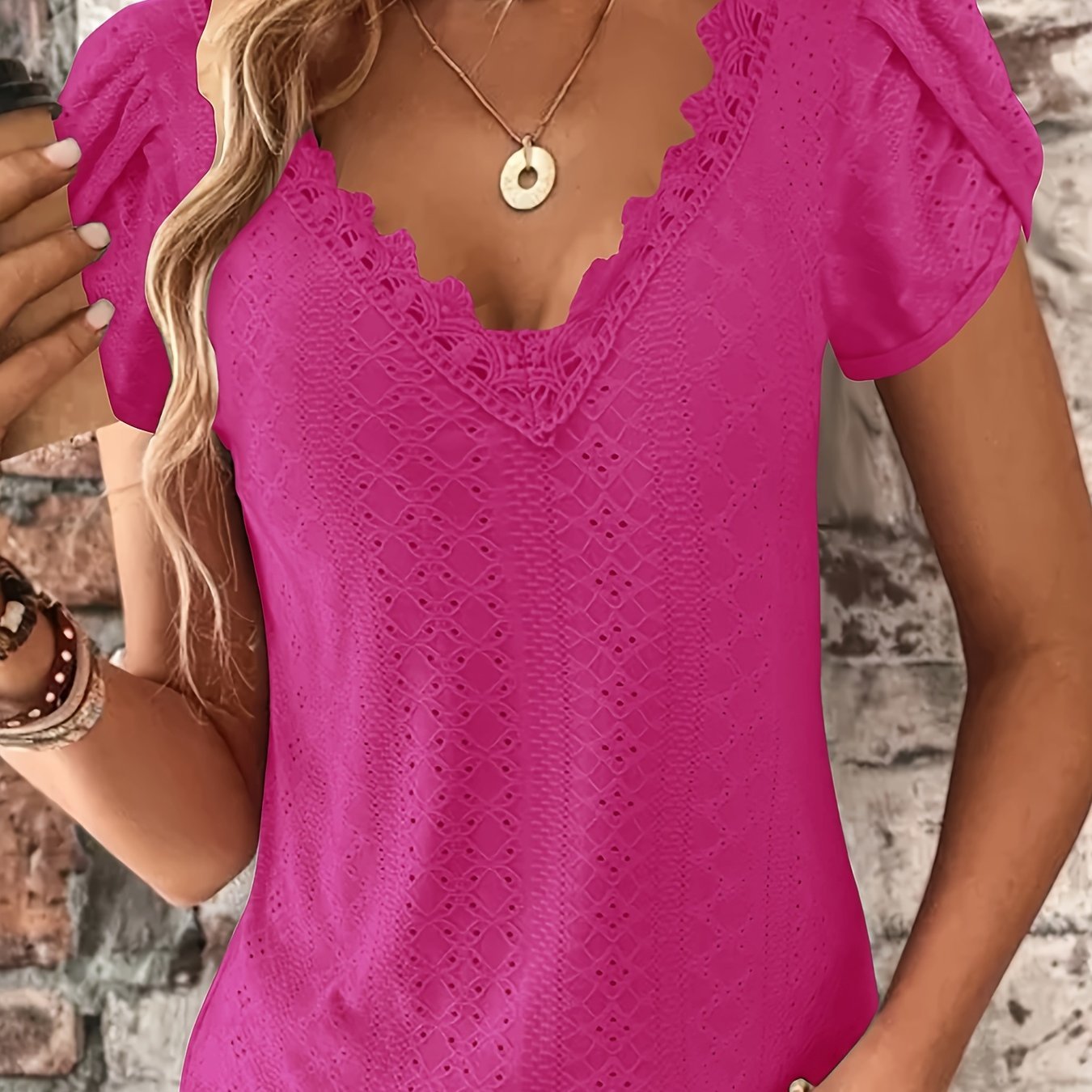 Lace V - Neck Top - veyora
