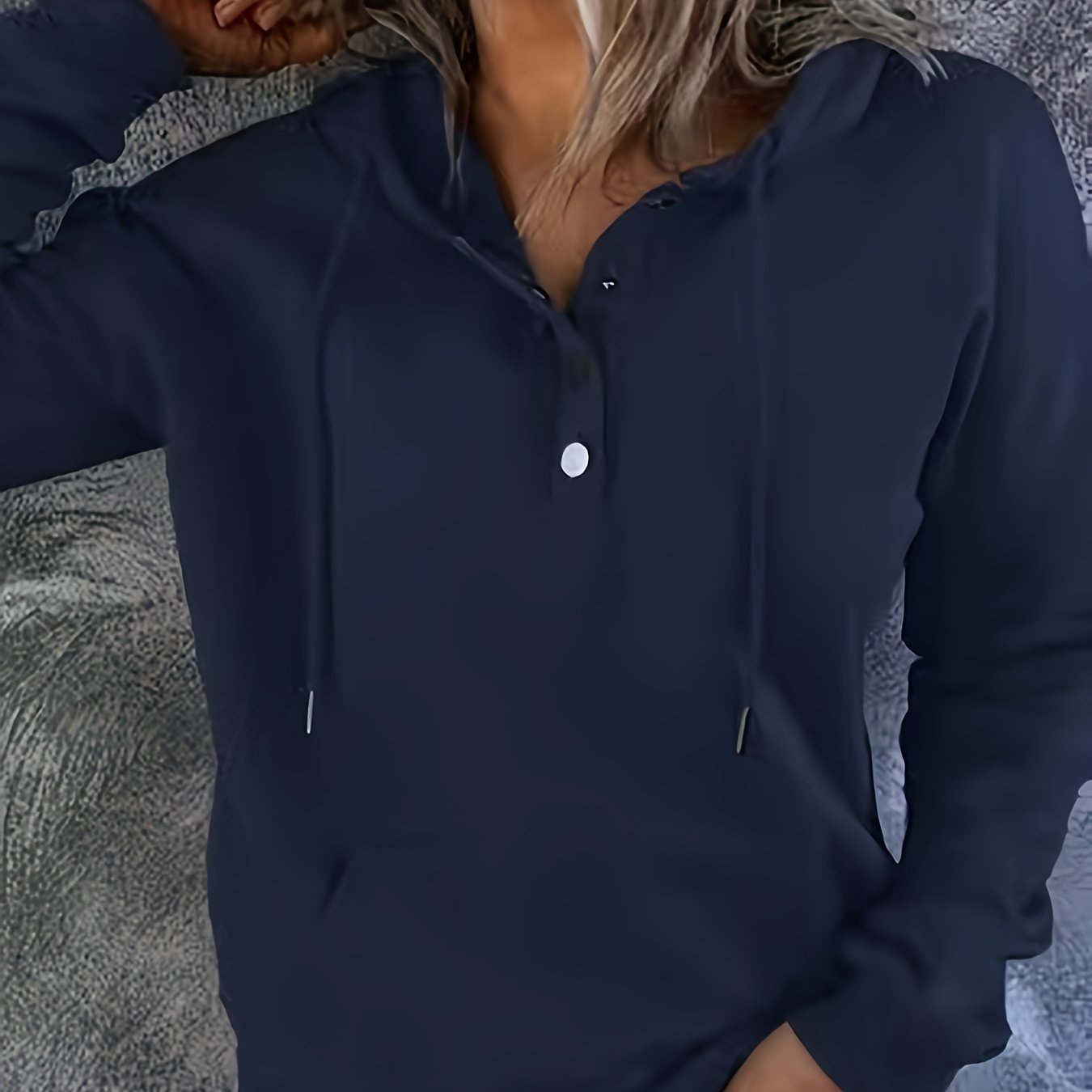 Women'S Oversized Hooded Sweatshirt - Long Sleeve Loose Fit Hoodie with Drawstring Hood & Front Pocket, Solid Casual Winter Warmth, Cozy Fall Winter Layering, Minimalist Casual Attire, Easy Care (Machine Washable) - Versatile for Casual & Semi - Forma - veyora