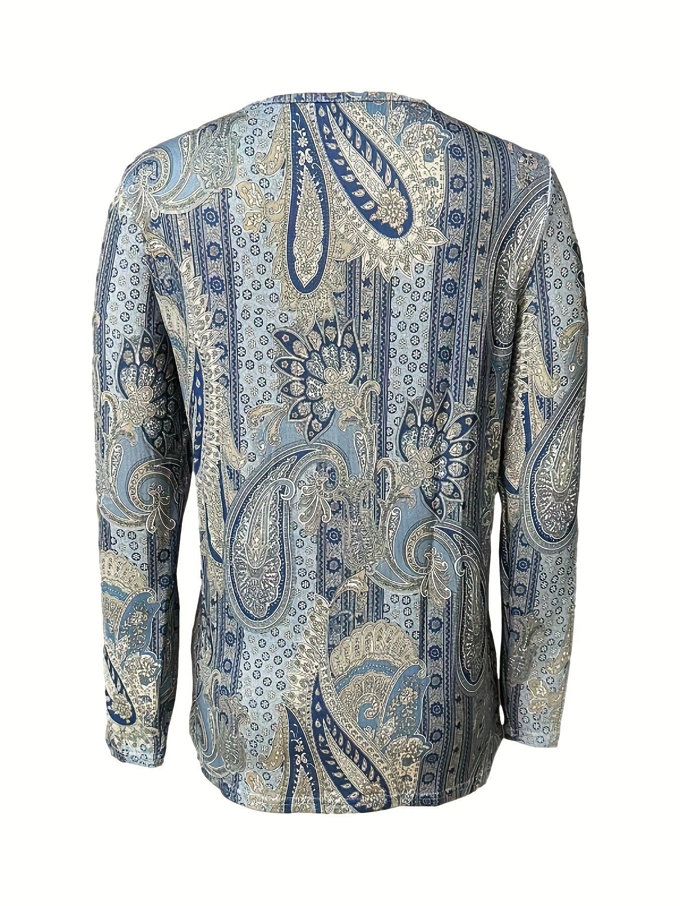 Women'S Elegant Floral Print Long Sleeve V - Neck Button Detail Asymmetric Shoulder Fall Knit Top, High Stretch Polyester 95% Spandex 5% Slim Fit Casual Streetwear Shirt for Spring/Autumn - veyora