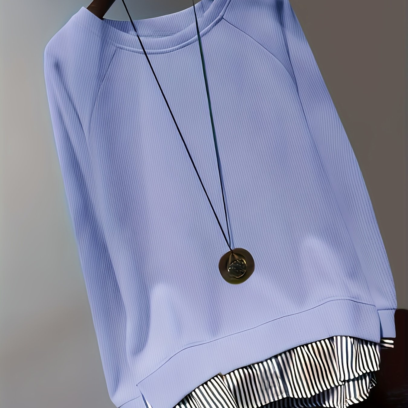 Fashionable Striped Patchwork Sweatshirt - veyora