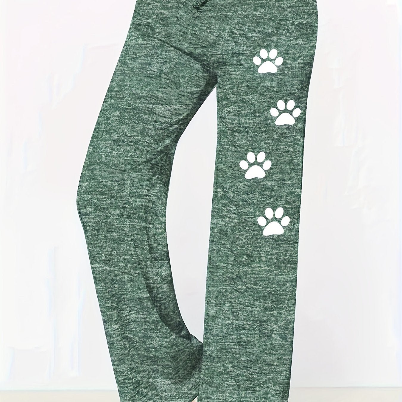 Women'S Straight - Leg Casual Pants with an Elastic Waistband And Printed Wide Legs - veyora