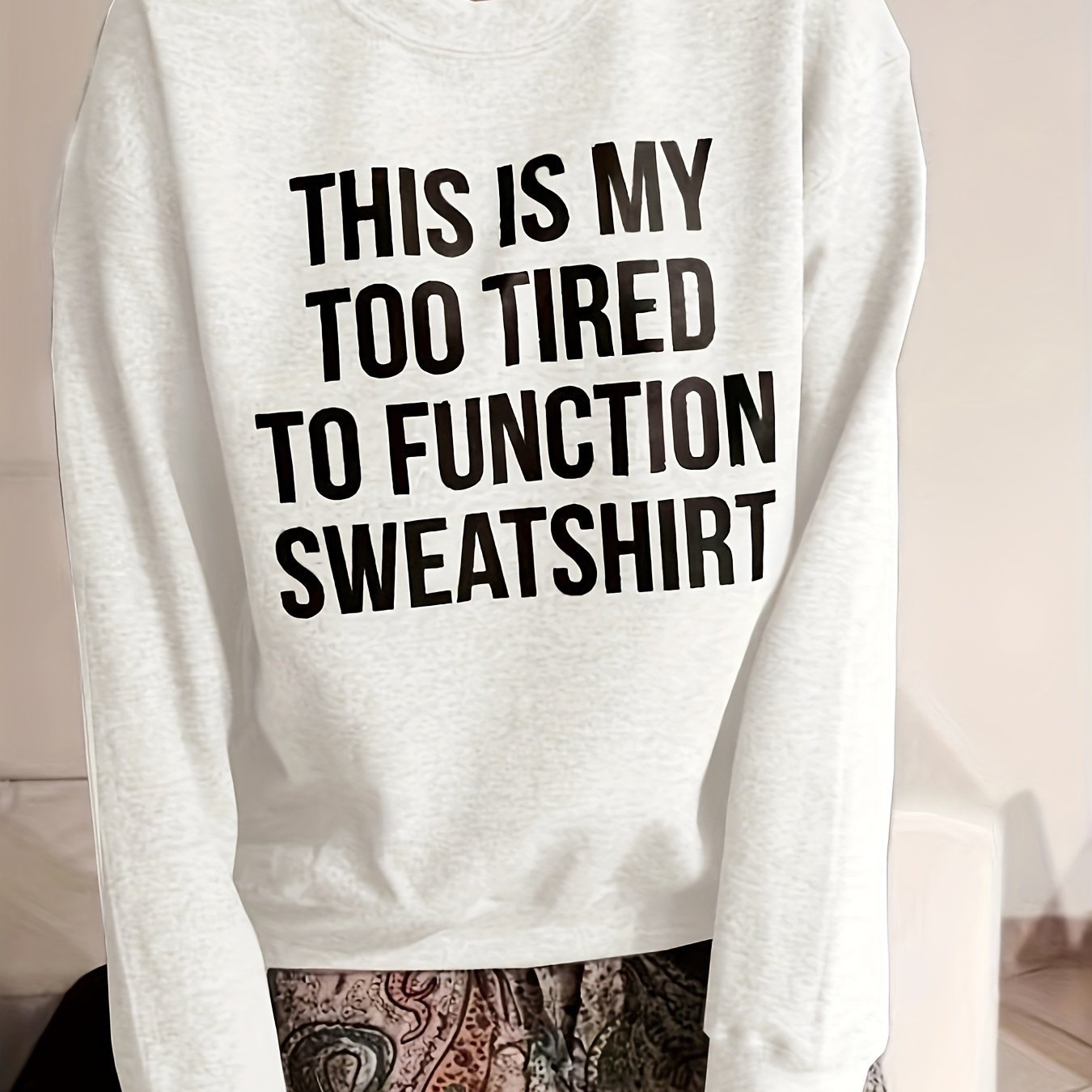 Letter Print Pullover Sweatshirt, Casual Long Sleeve Crew Neck Sweatshirt For Fall & Winter, Women's Clothing - veyora