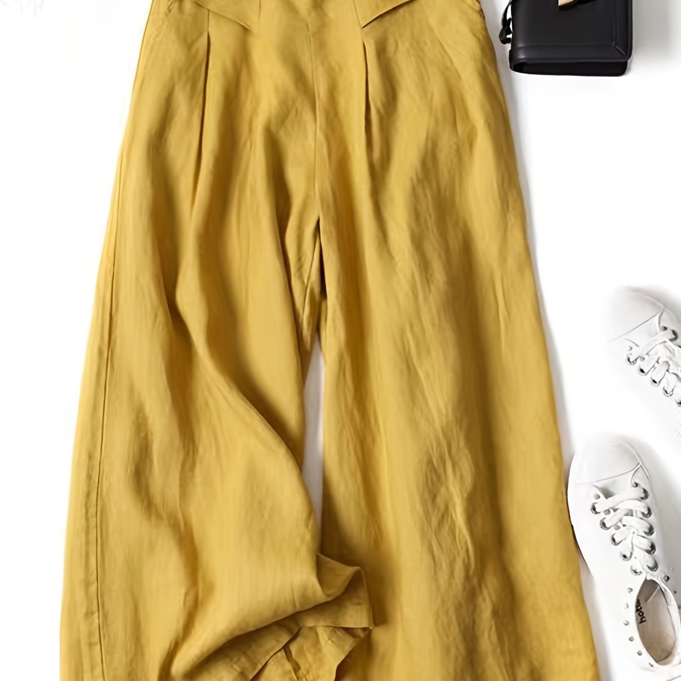 Linen Wide - Leg Ankle Pants, Breathable Thin Loose Linen Skirt Pants, Ethnic Style Vintage Trousers - veyora
