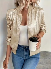 BK040914 Spring/Summer New Arrival Women's Short Long - Sleeve Outer Jacket, European and American Style Casual Versatile Jacket - veyora