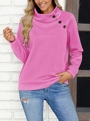 Women'S Solid Color Stand Collar Long Sleeve Sweatshirt, Casual Style for Autumn And Winter - veyora