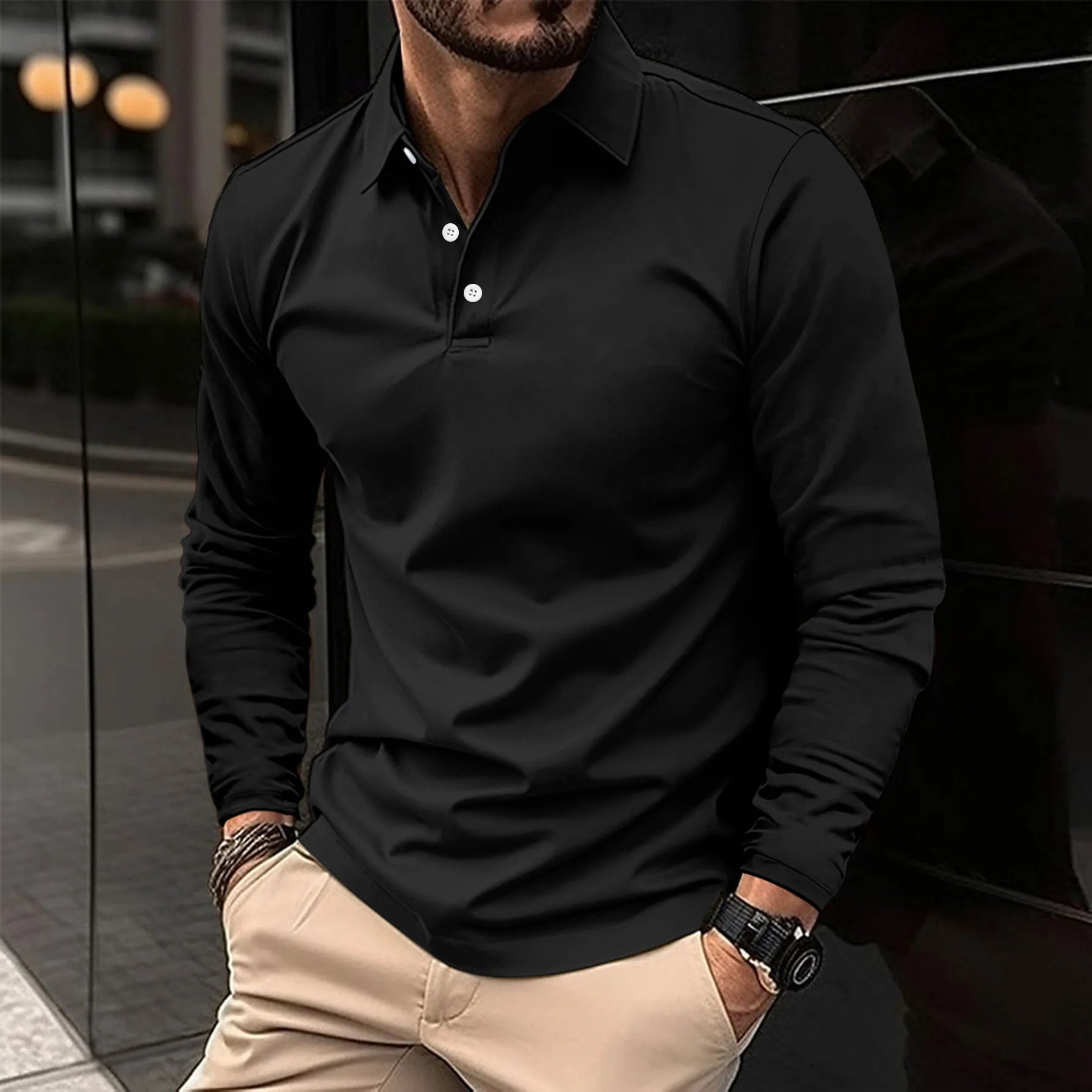 Casual Long-Sleeved Polo