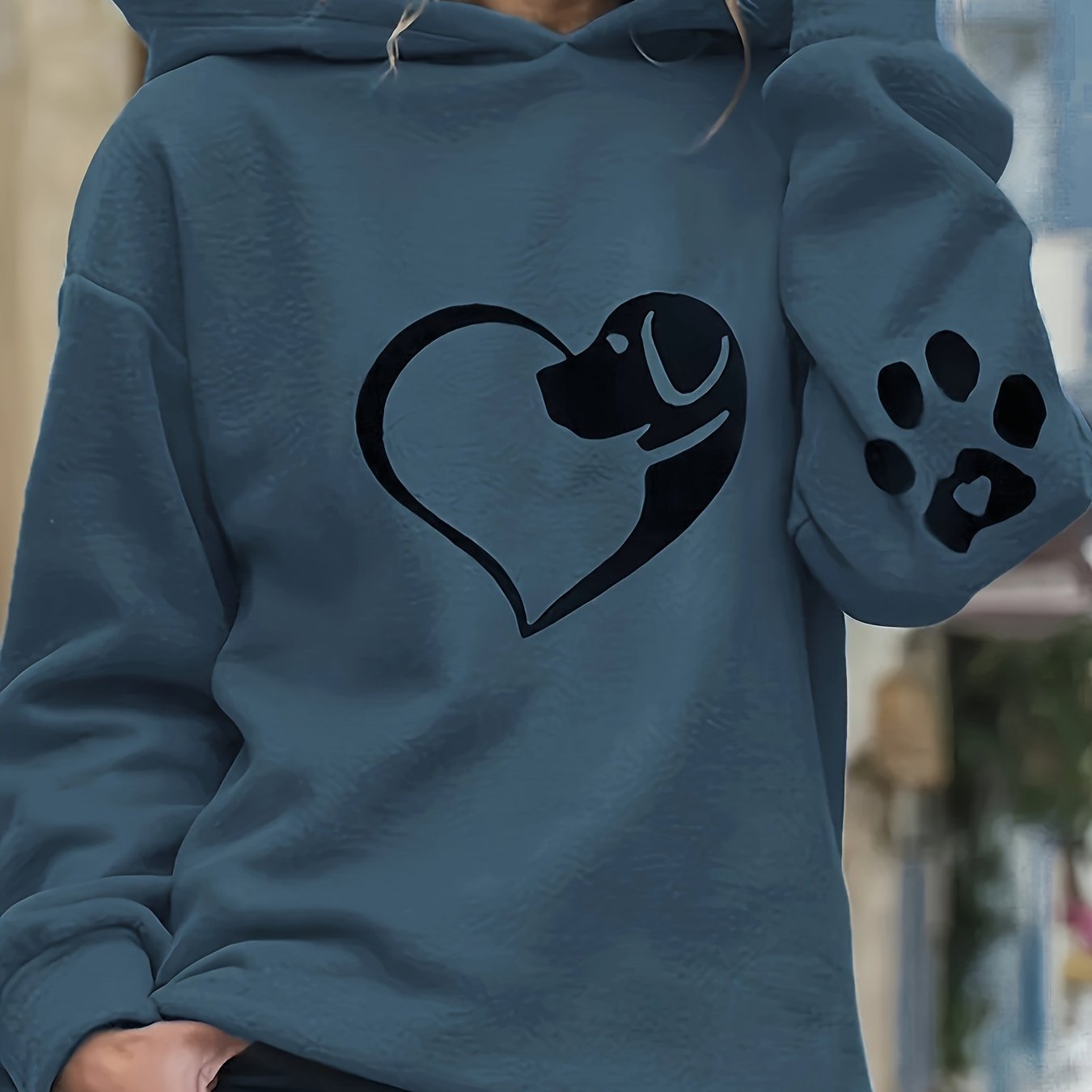 New Women'S Hoodie with Animal Head Print, Loose - Fitting And Cozy - veyora
