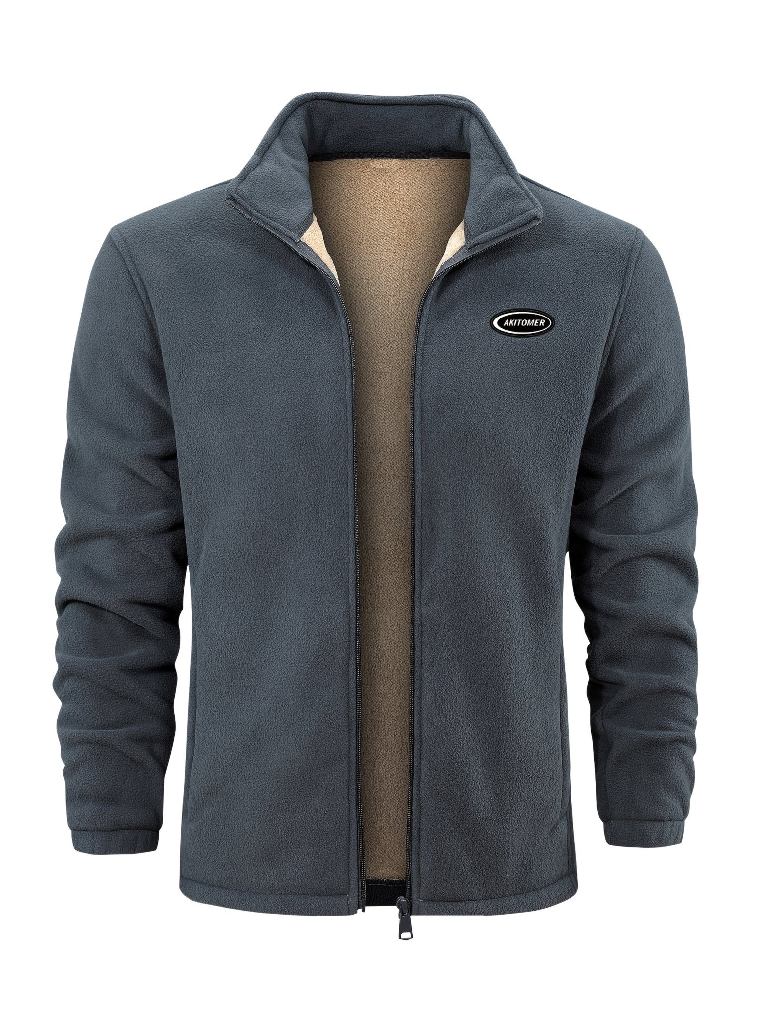 Men's Stand Collar Fleece Jacket - veyora