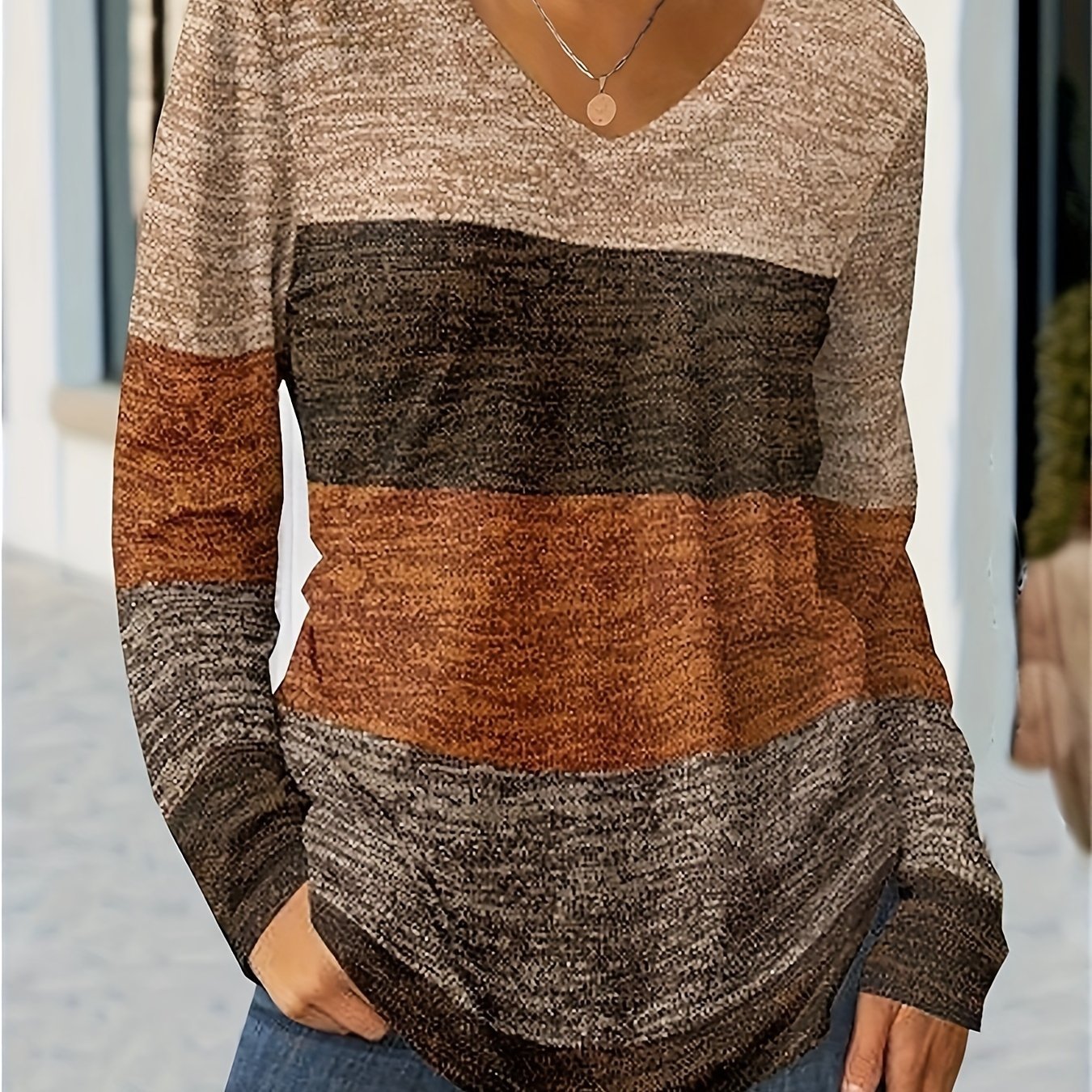 V - Neck Long - Sleeved Autumn And Winter Style - veyora