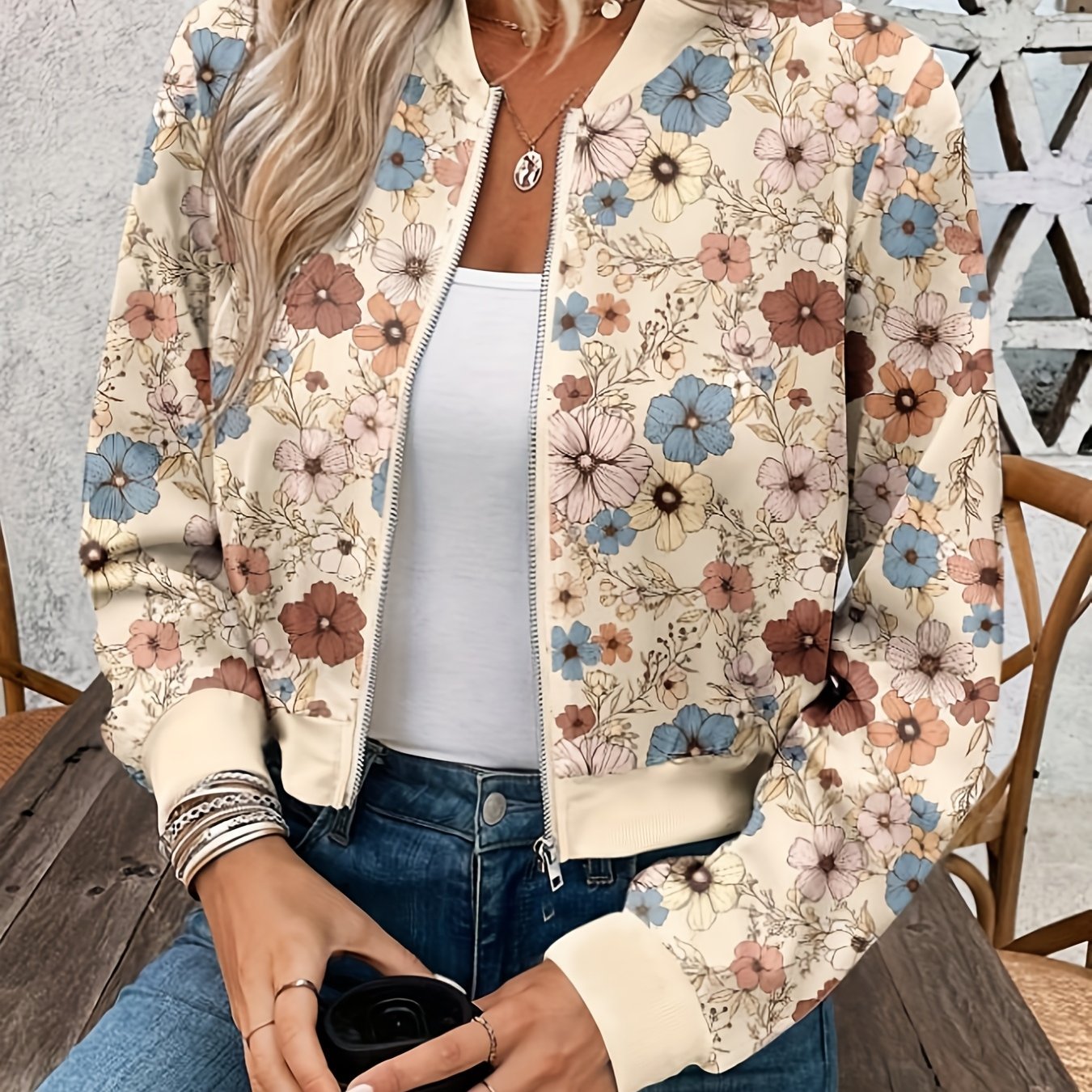 Women's New Leopard Print Ribbed Cuff Zip - Up Lightweight Casual Jacket, Fashionable and Elegant Commuter Vacation Outerwear for Daily Wear in Spring, Summer, and Autumn - veyora