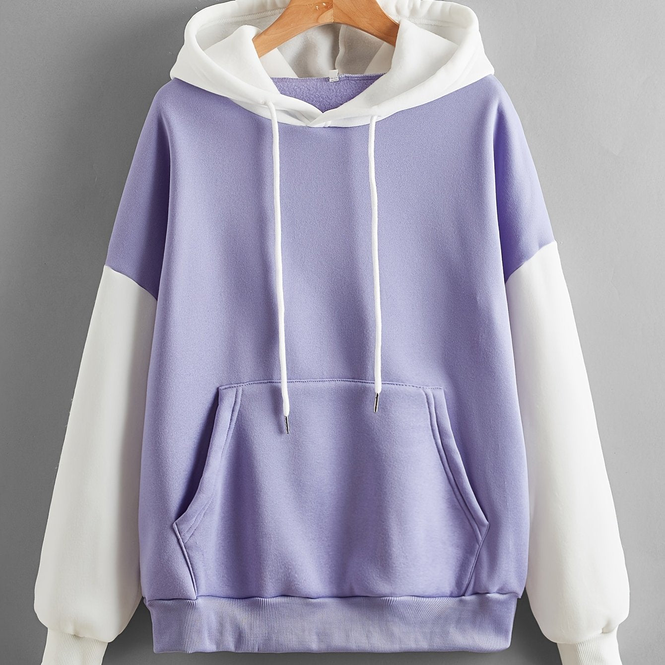 Women's Casual Sport Sweatshirt for Autumn and Winter, Loose Fit, - Lined, Thickened, Suitable for Indoor Sports, Fashionable Color Block Top - veyora