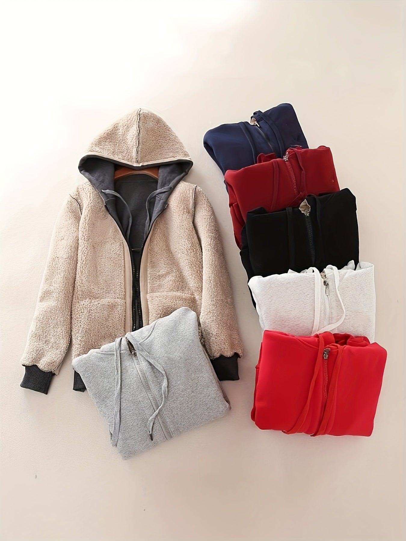 1pc of Women'S Casual Full - Zip Lined Hoodie Sweatshirt Jacket with Pockets - Oversized Outerwear for Autumn And Winter Fashion - veyora