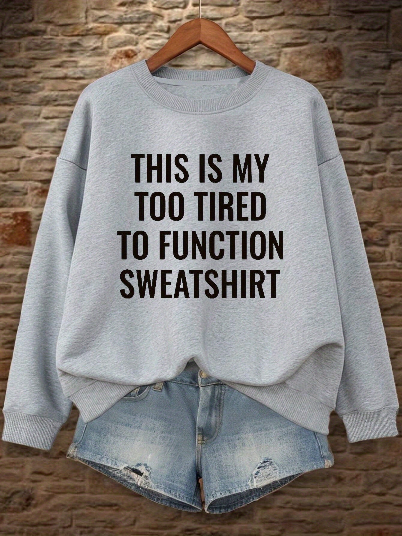 European and American Letter Print Relaxed Versatile Crew Neck Sweatshirt - veyora