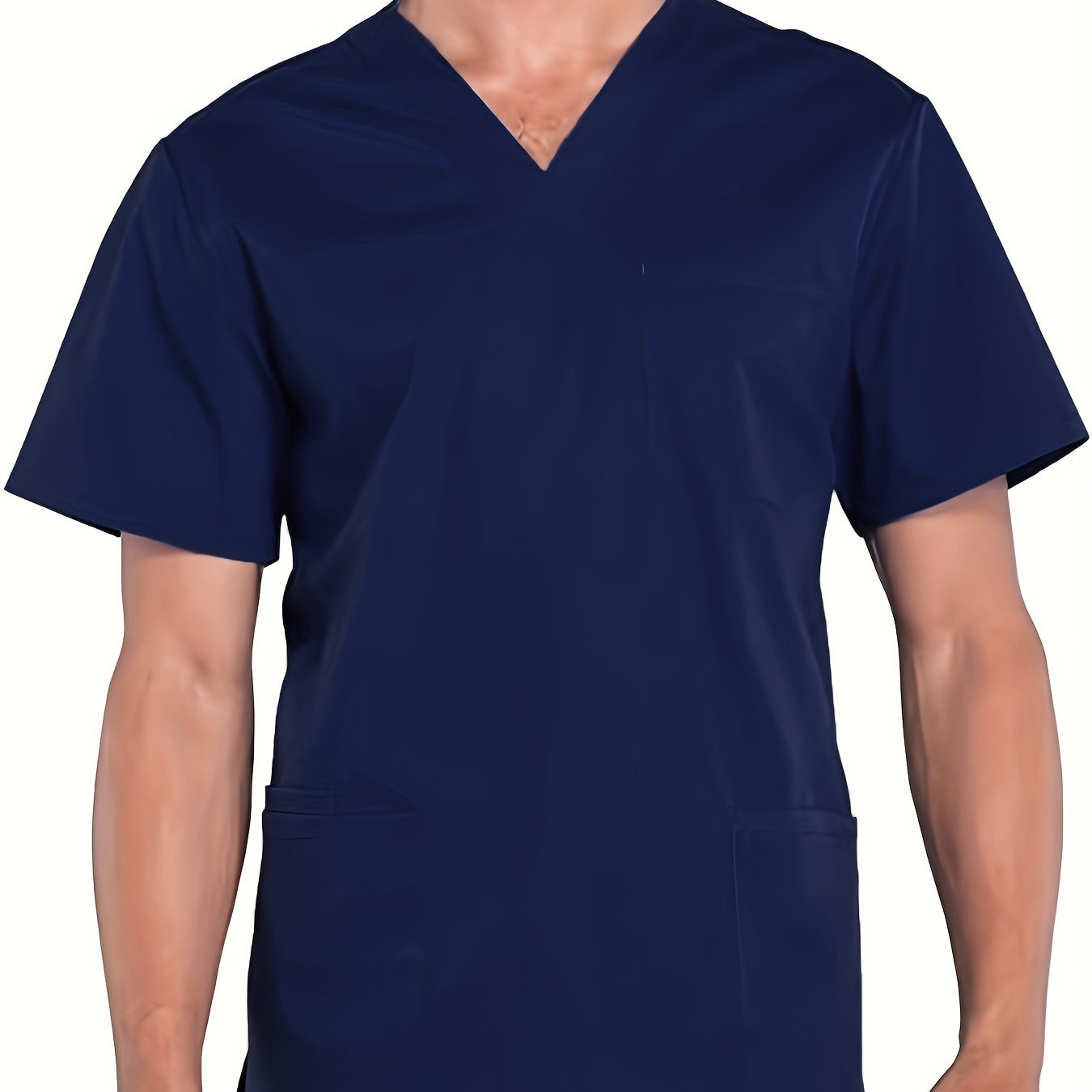Men'S Summer V - Neck Practical Work Top with Multiple Pockets - veyora