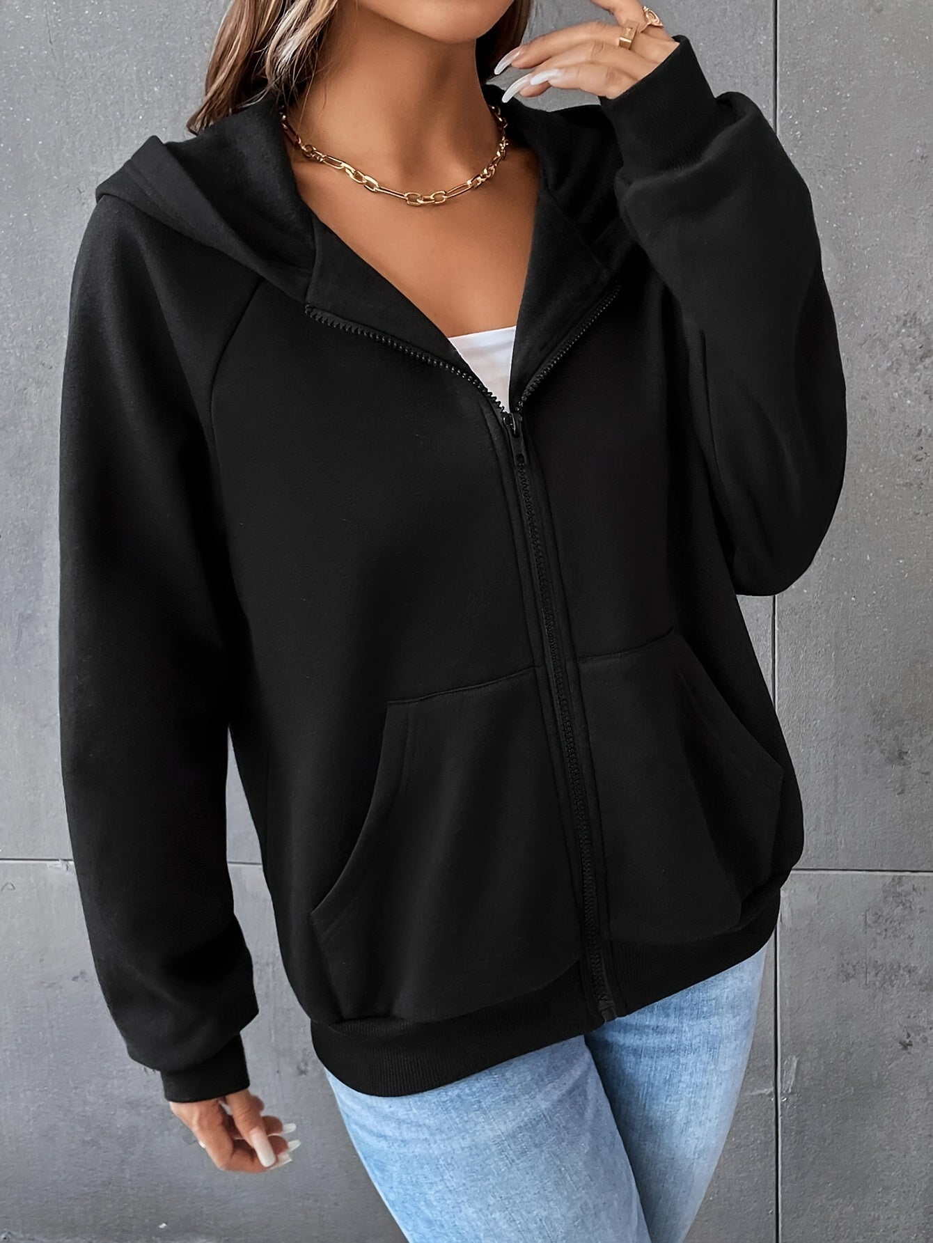 European And American Fashion Trend Zip - Up Hooded Jacket - veyora