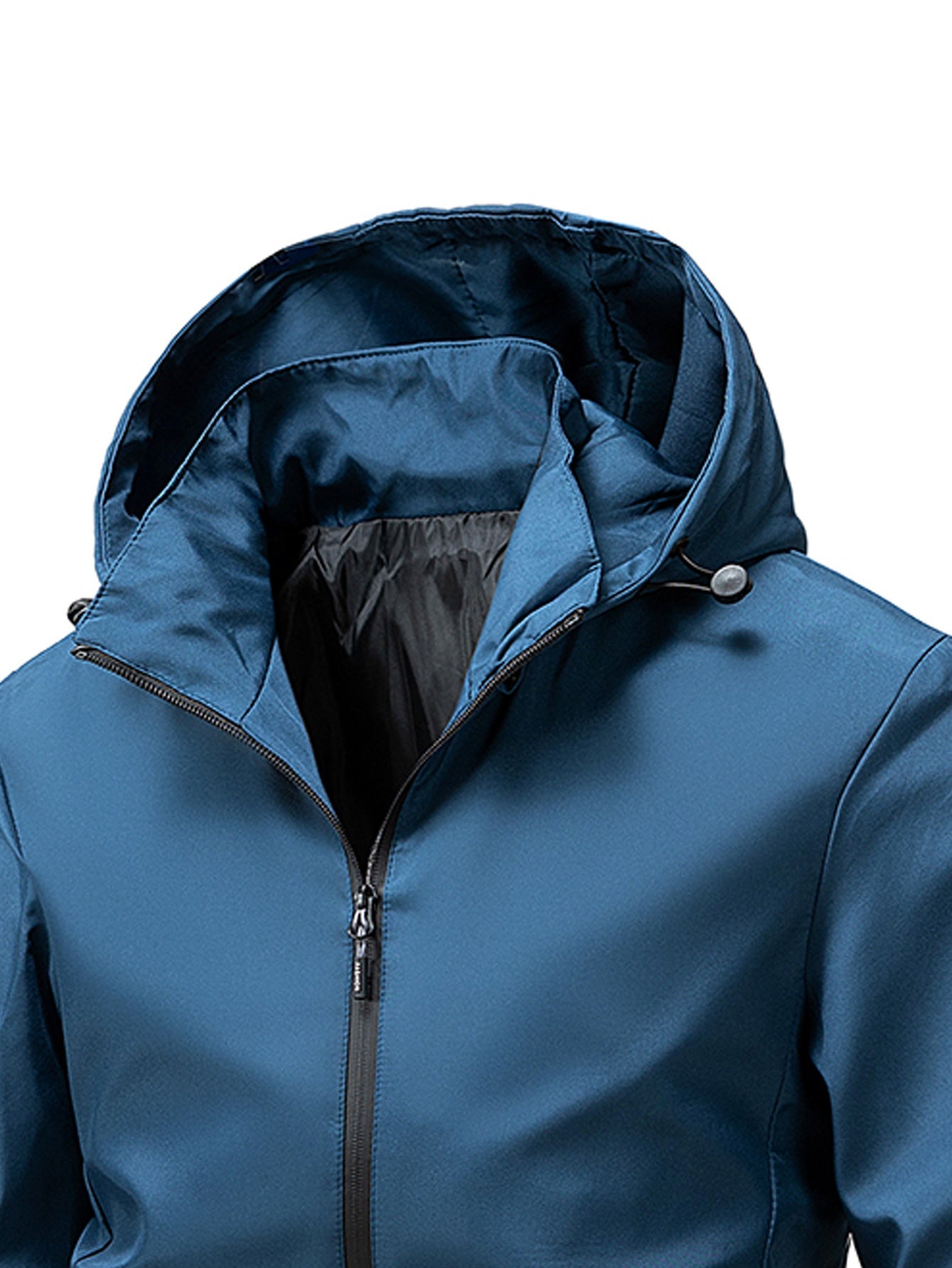 Men'S Windproof Hooded Jacket, Minimalist Style, Detachable Hood with Zip Pockets, Durable for Outdoor Warmth, Suitable for Spring And Autumn Casual Sports - veyora