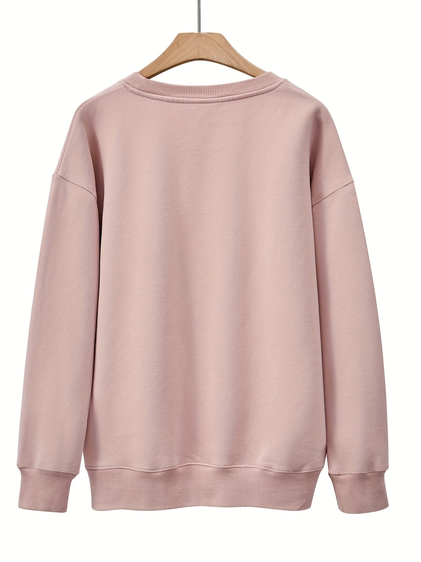 Letter Graphic Print Sweatshirt, Long Sleeve Crew Neck Pullover Sweatshirt, Casual Tops For Fall & Winter, Women's Clothing - veyora