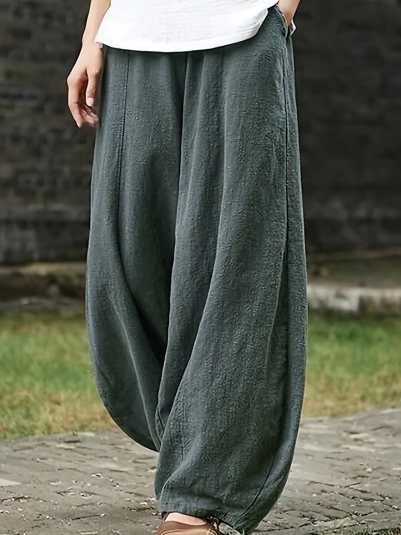 Elegant Loose Harem Pants, Comfortable Long Trousers for Women, Stylish for Outdoor Casual Wear, Sophisticated Yet Relaxed Women'S Clothing, Suitable for Festivals And Events, High Quality, Classic Elegance, on, for Ladies, Chic And Graceful - veyora