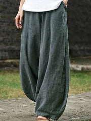 Elegant Loose Harem Pants, Comfortable Long Trousers for Women, Stylish for Outdoor Casual Wear, Sophisticated Yet Relaxed Women'S Clothing, Suitable for Festivals And Events, High Quality, Classic Elegance, on, for Ladies, Chic And Graceful - veyora