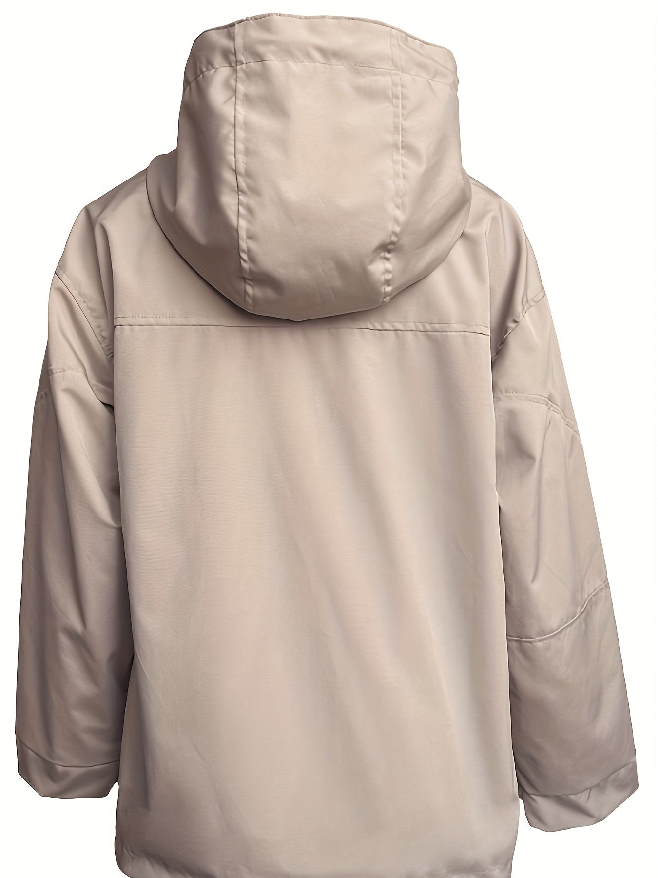 Fashionable New Solid Color Zip - Up Hooded Windbreaker Jacket - veyora