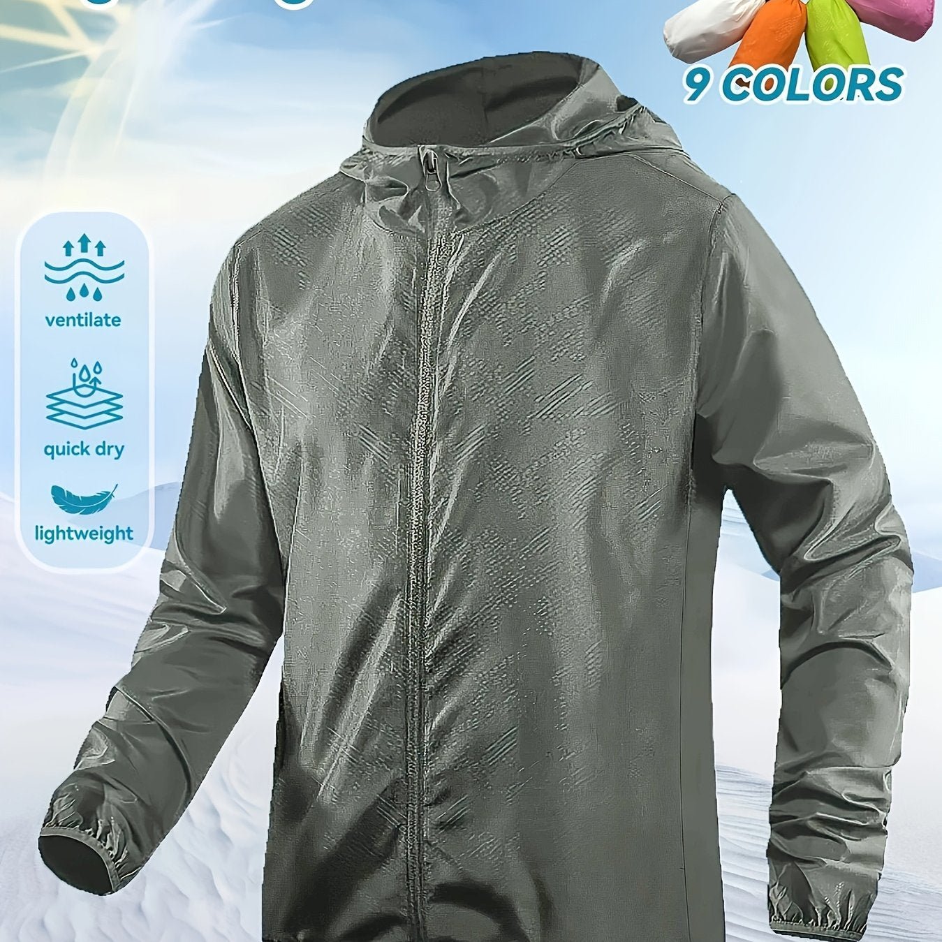 Men's & Women's Lightweight High Quality Hooded Jacket - Quick - Dry Summer Outdoor Sun Shirt with Pockets for Hiking, Climbing, Running, Golf - 9 Color Options, Climbing Apparel | Stylish Functional Wear | Breathable Fabric, Hiking Accessories - veyora