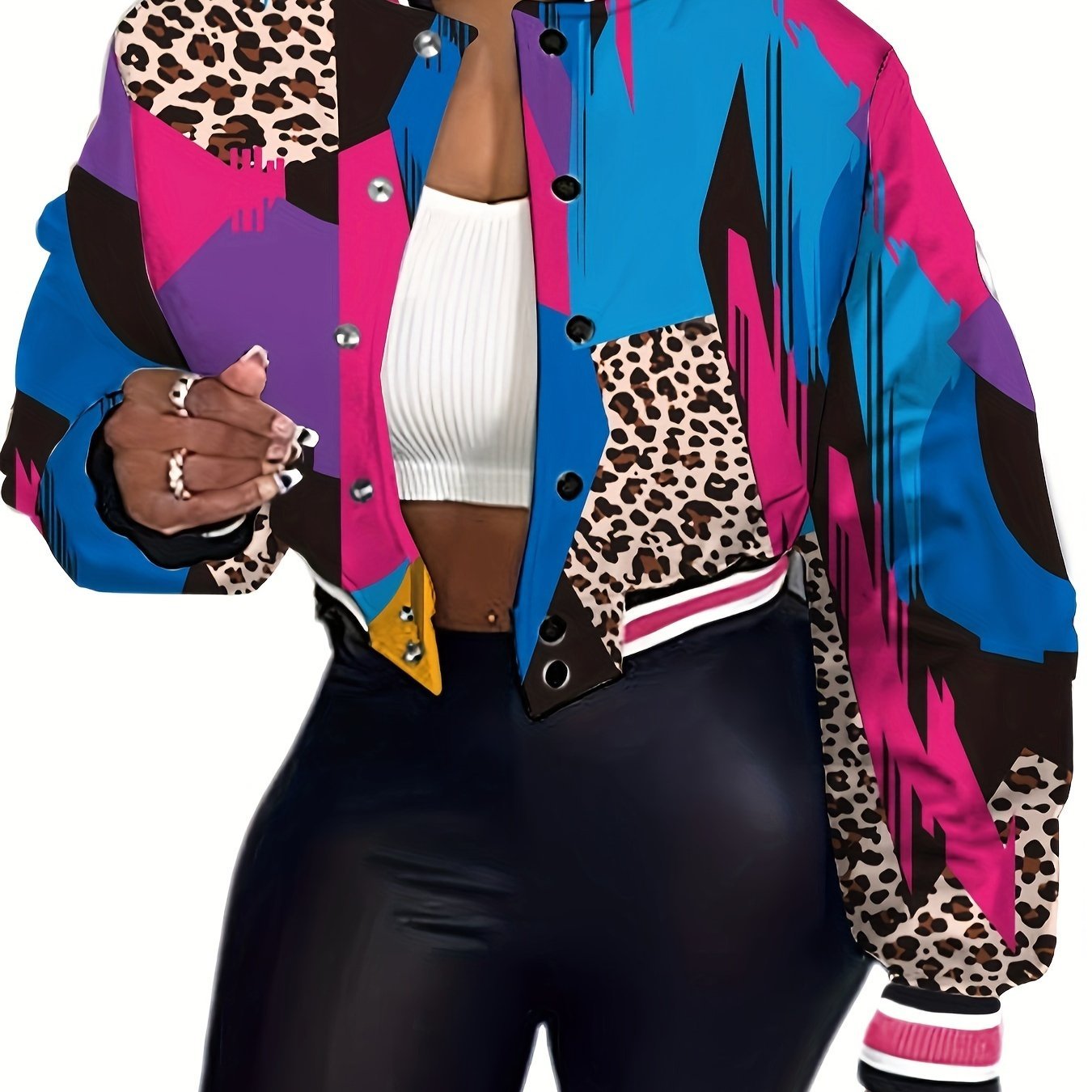  - designed Trendy Patterned Baseball Jacket for Women - veyora