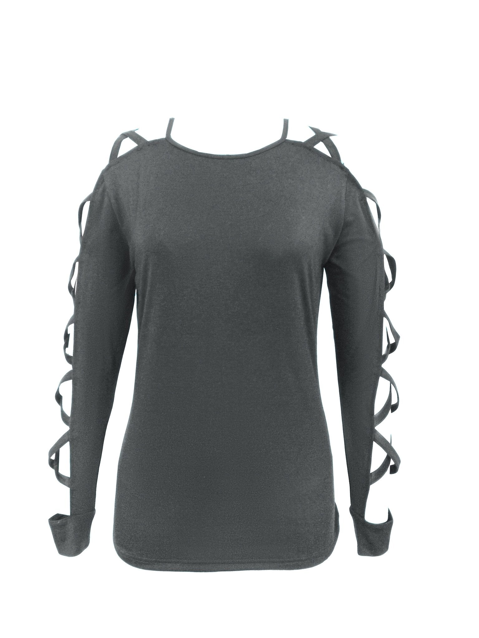 Cross - Border European and American Women's Fashion 2023 Spring Summer Autumn New Solid Color Round Neck T-Shirt - veyora